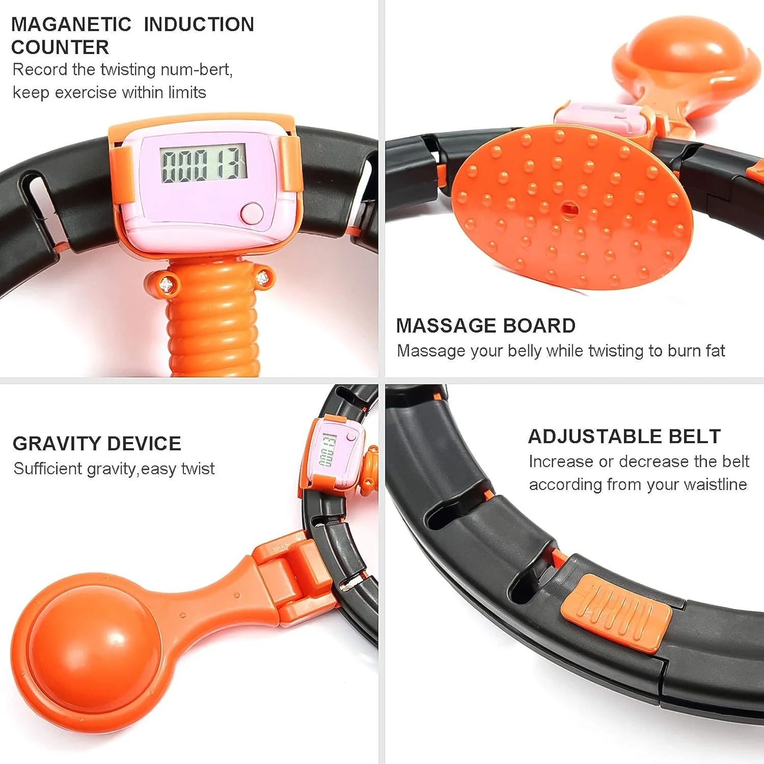 Smart Fitness Hula Hoops with Spinning Ball and Intelligent Counter (1 Pc / Loose) - Image 4
