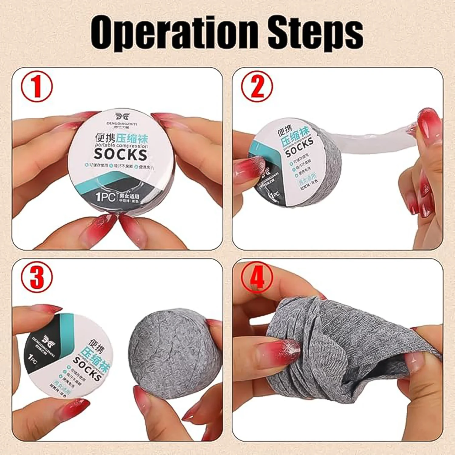 Portable Disposable Socks Outdoor Compression Travel Sock (1 pair) - Image 5