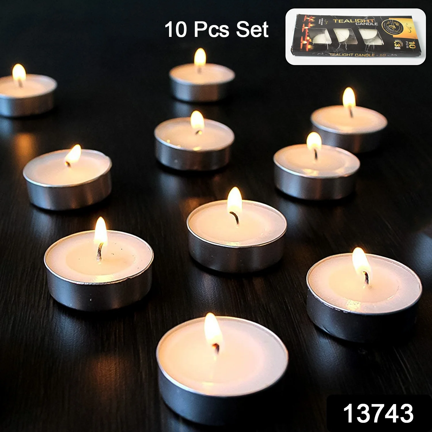 Tealight Candles Set, Smokeless Candles, Diwali (10 Pcs set) - Image 2