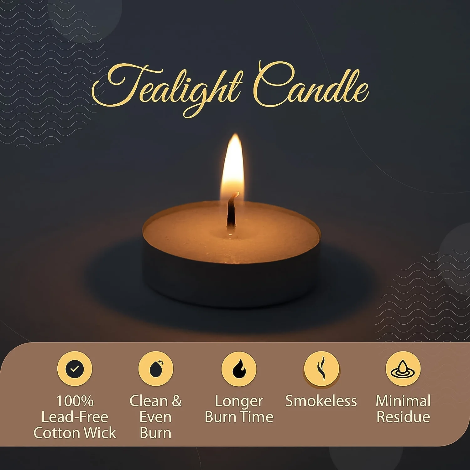 Tealight Candles Set, Smokeless Candles, Diwali (10 Pcs set) - Image 4