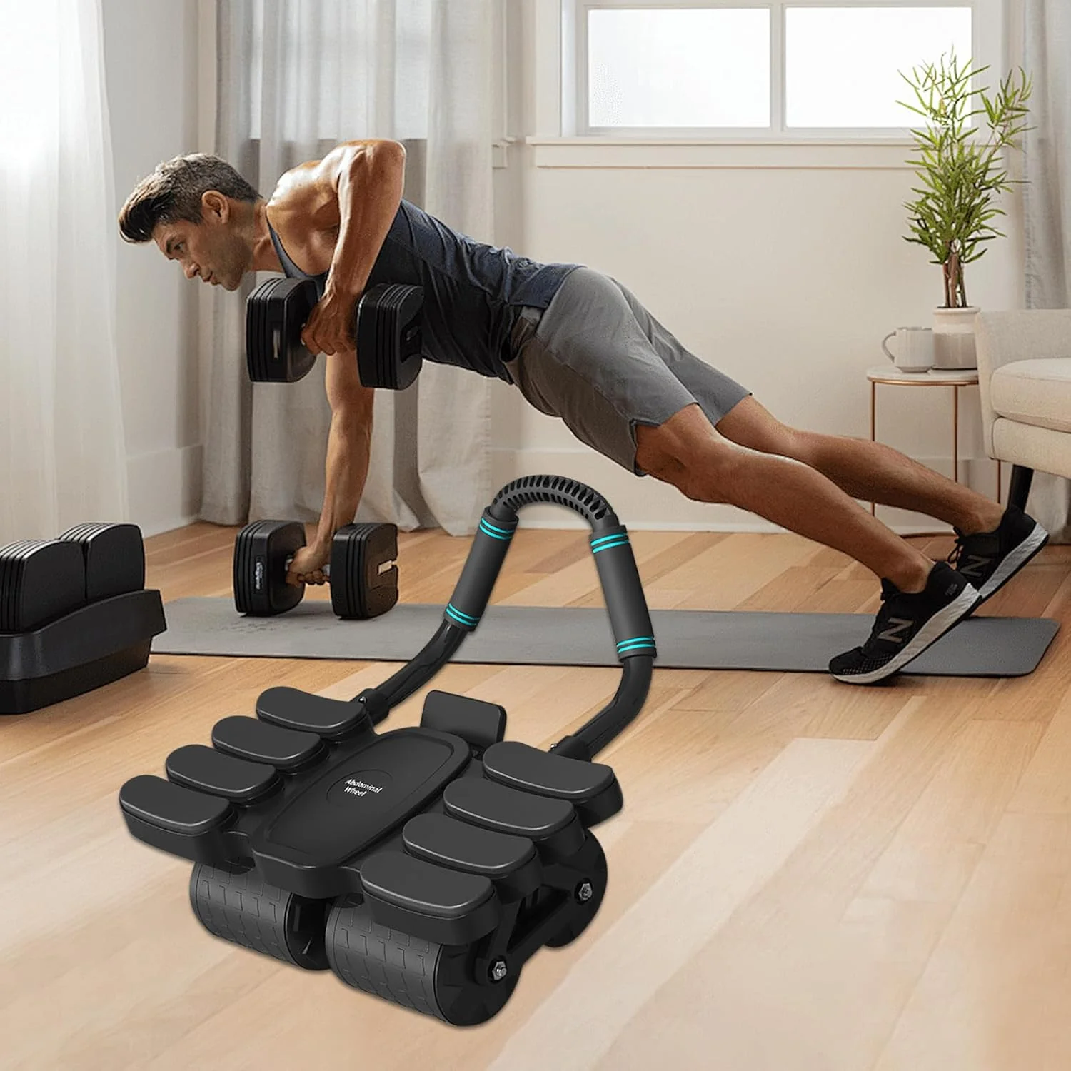 Automatic Rebound Abdominal Wheel with 8 Elbow Supports (1 Pc) - Image 3