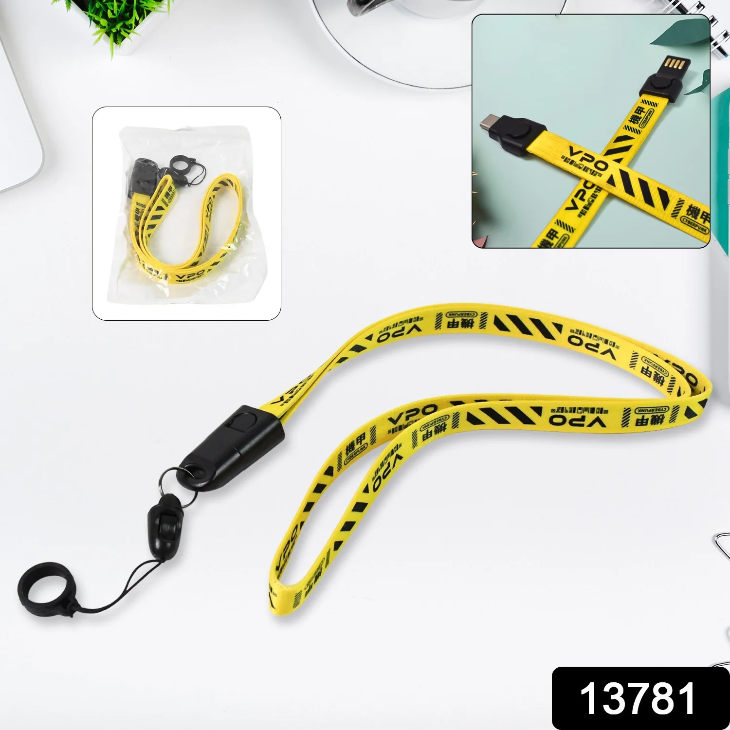 2 in 1 Lanyard Strap USB Charging Cable (1 Pc) - Image 2