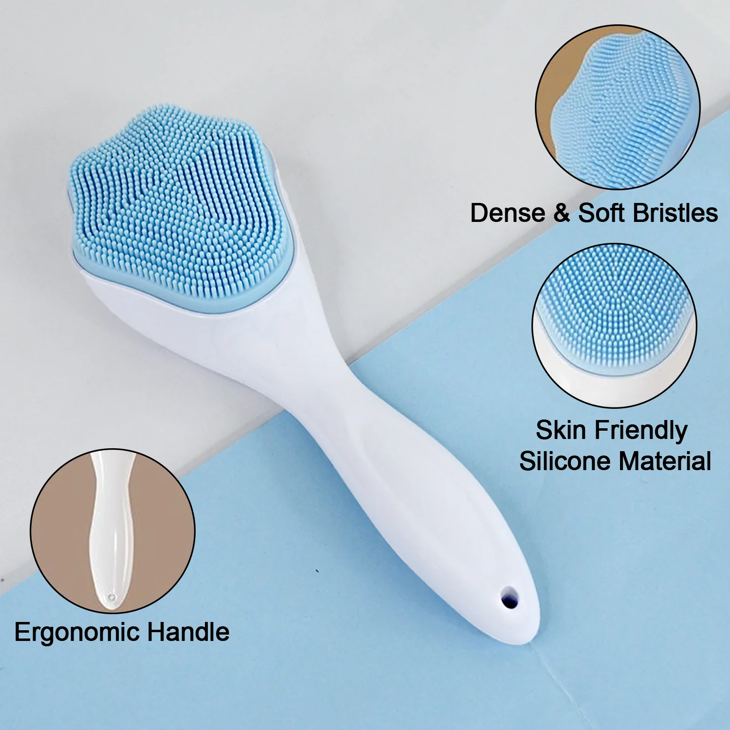 Silicone Face Scrubber Exfoliating Brush, Manual Handheld Facial Cleansing (1 Pc) - Image 4