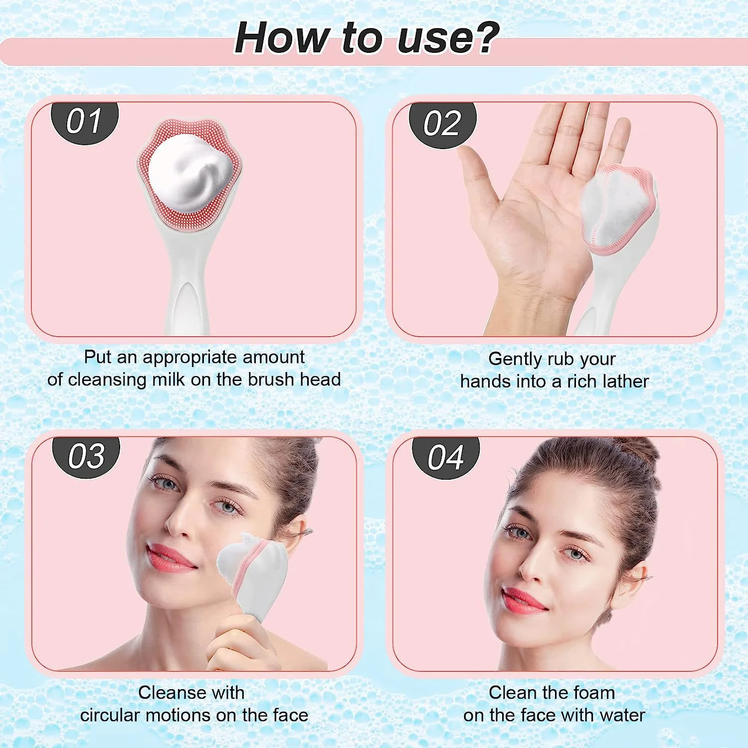Silicone Face Scrubber Exfoliating Brush, Manual Handheld Facial Cleansing (1 Pc) - Image 7