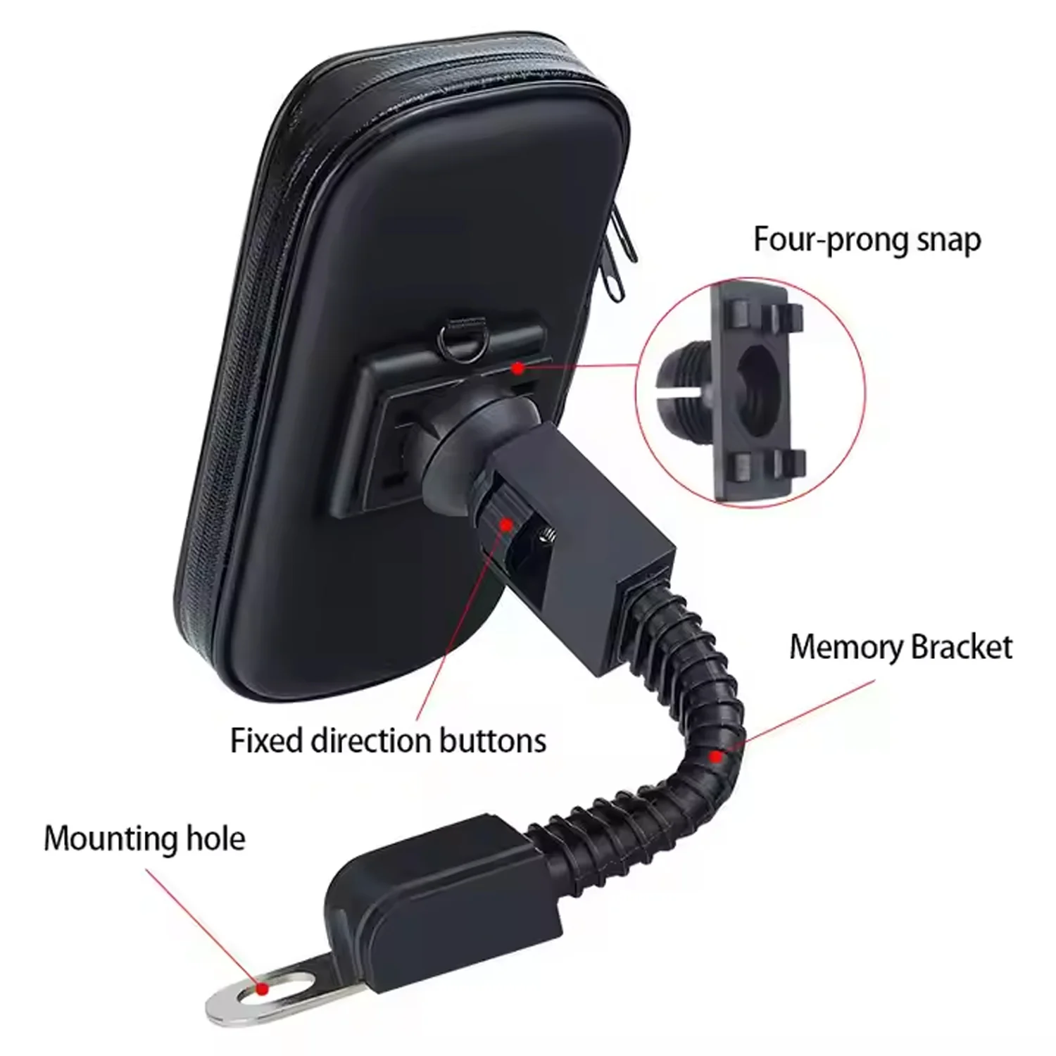 Phone Holder Case Weather Resistant Bike Mount (1 Pc) - Image 4