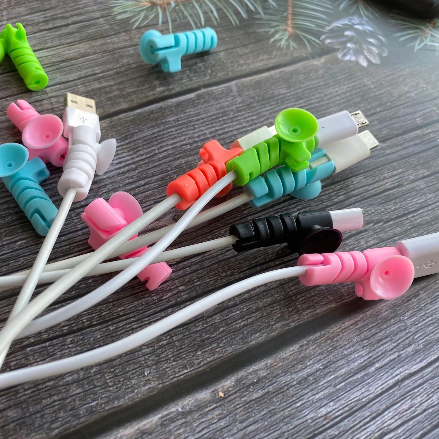 Cable Cord Protector Saver with Suction end (Suction Winder / 4 Pcs Set) - Image 6