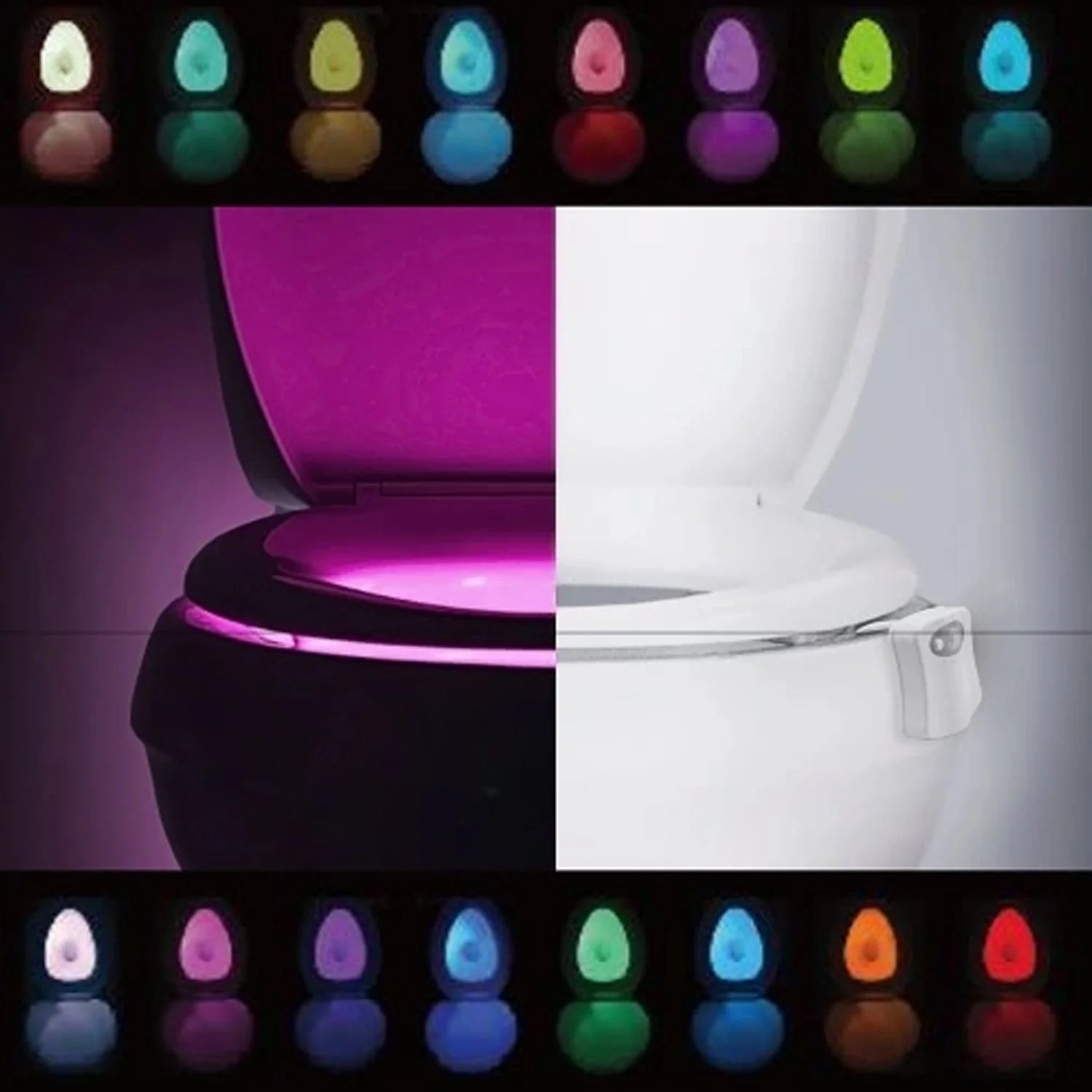 Toilet Light, LED Toilet Bowl Light Toilet Cover Lamp (1 Pc / Battery Not Included) - Image 3