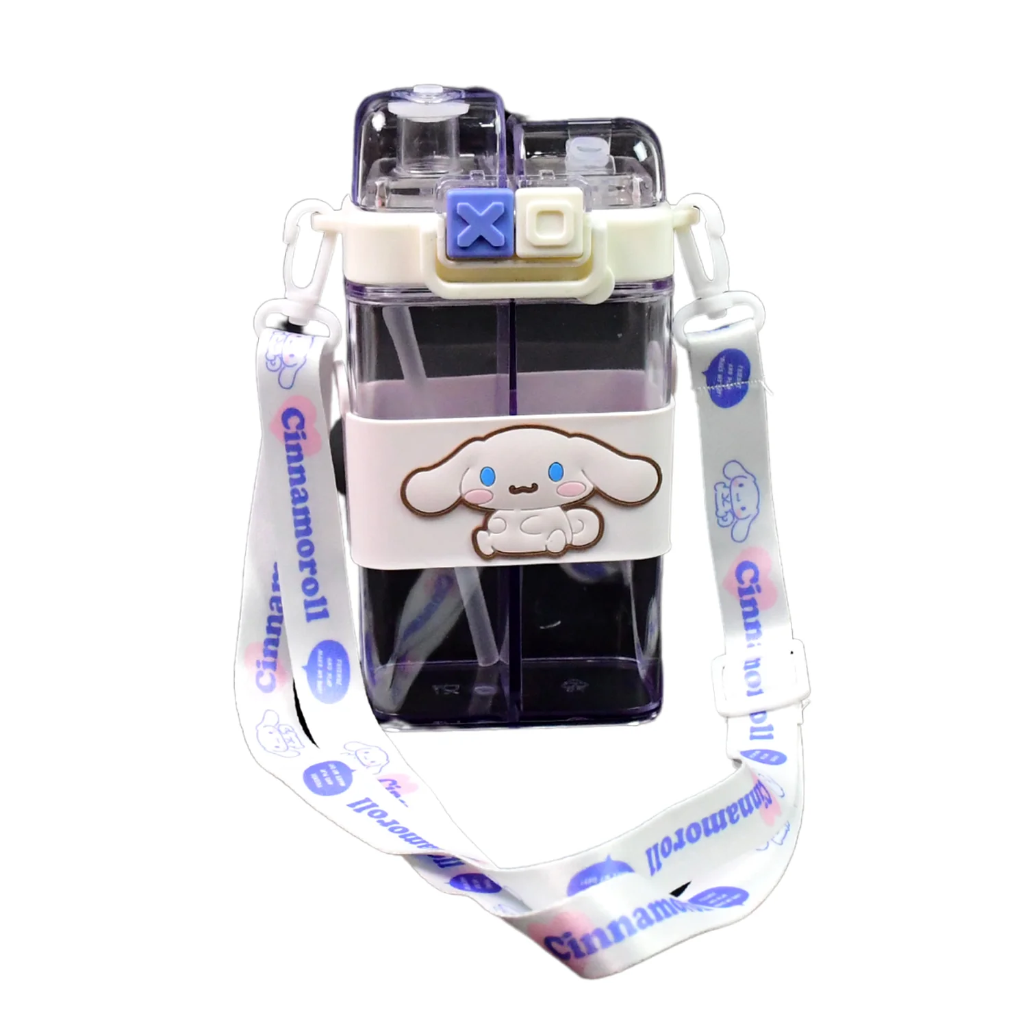 2in1 Dual Compartment Water Bottle with Straw and Adjustable Shoulder Straps (1 Pc / Multi color) - Image 5