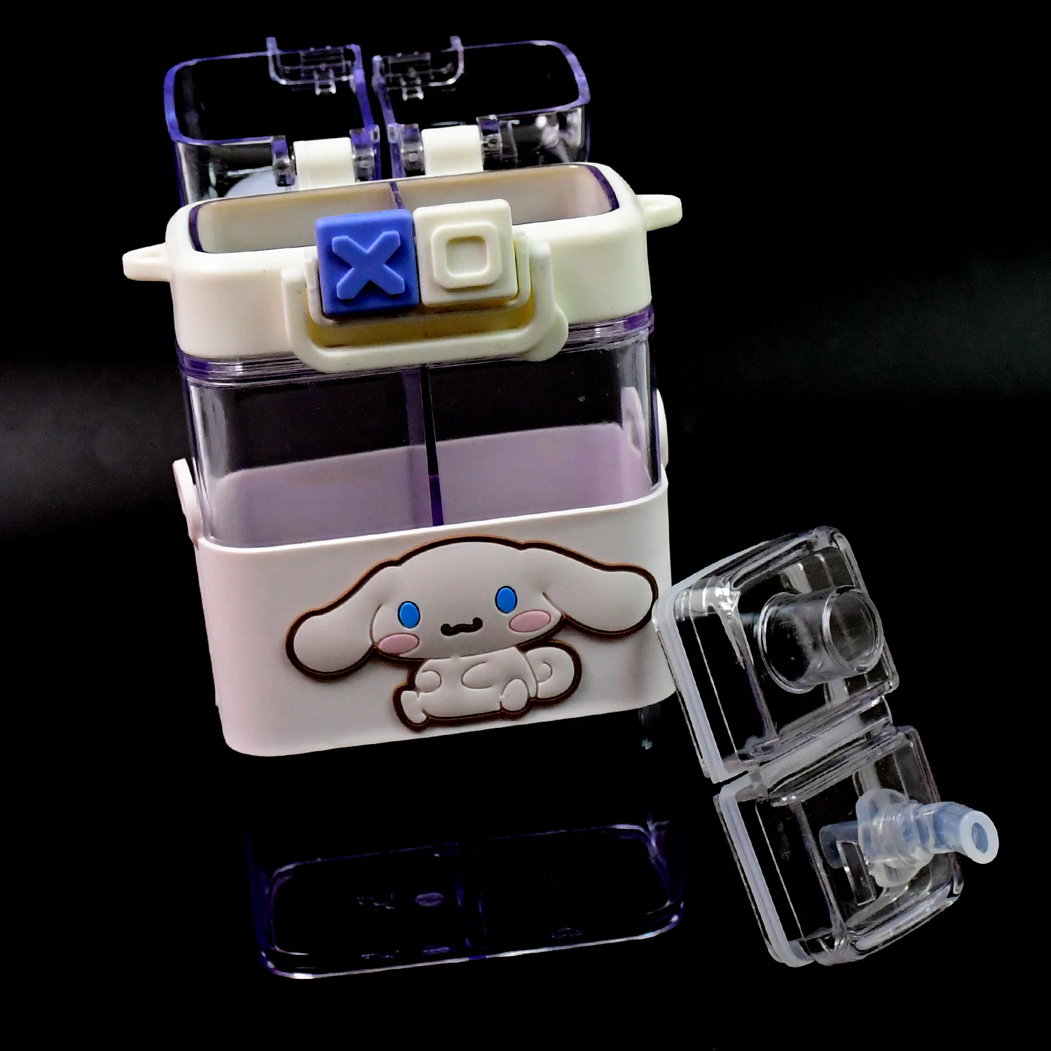 2in1 Dual Compartment Water Bottle with Straw and Adjustable Shoulder Straps (1 Pc / Multi color) - Image 6