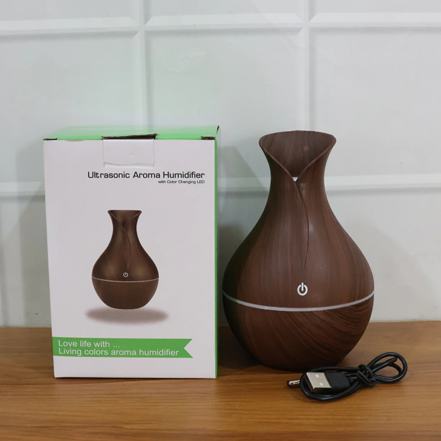 Mini Wooden Vase Pot Diffuser Cool Mist Atomization Humidifier (1 Pc) - Image 10