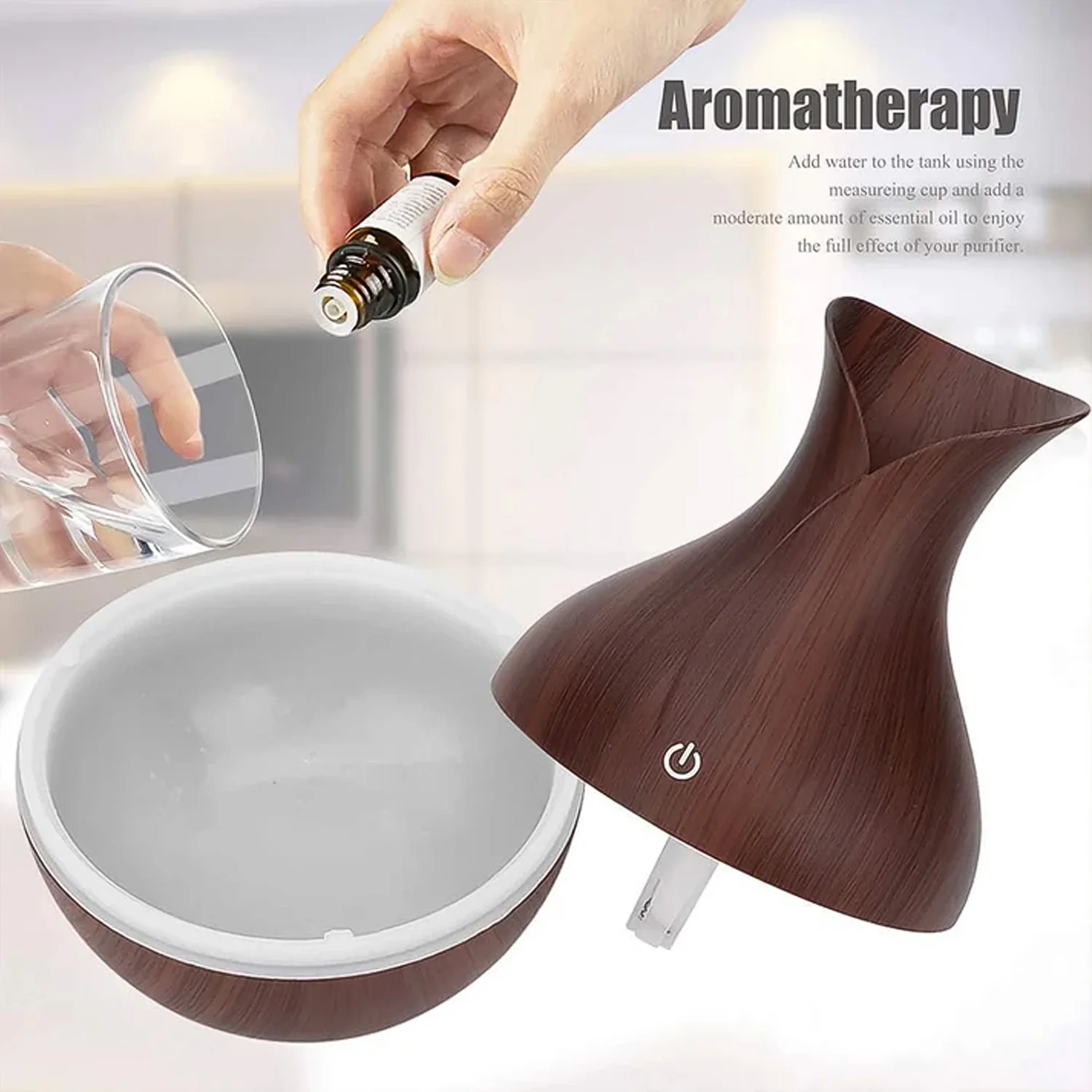 Mini Wooden Vase Pot Diffuser Cool Mist Atomization Humidifier (1 Pc) - Image 9