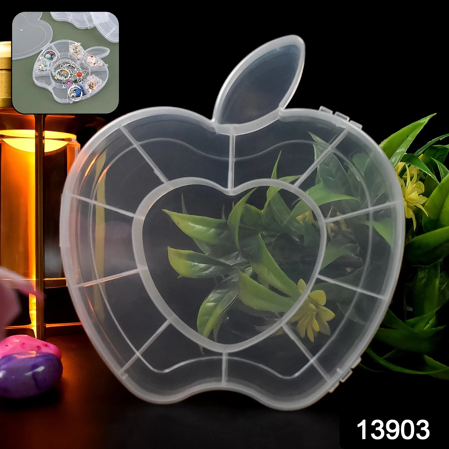 Plastic Apple Shape Jewellery Storage Box (1 Pc) - Image 2