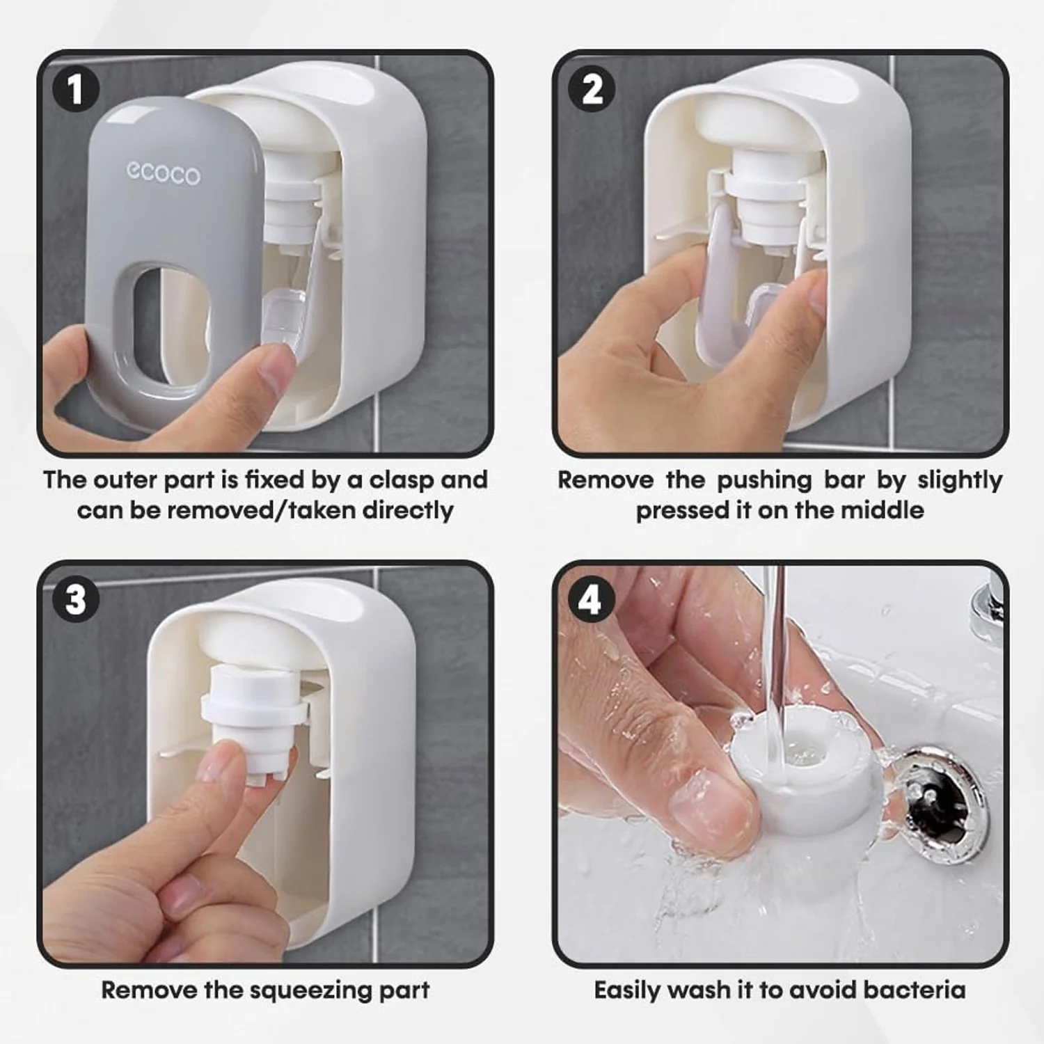 ABS Automatic Toothpaste Dispenser Space Saving for Home Bath Accessory (1 Pc) - Image 7
