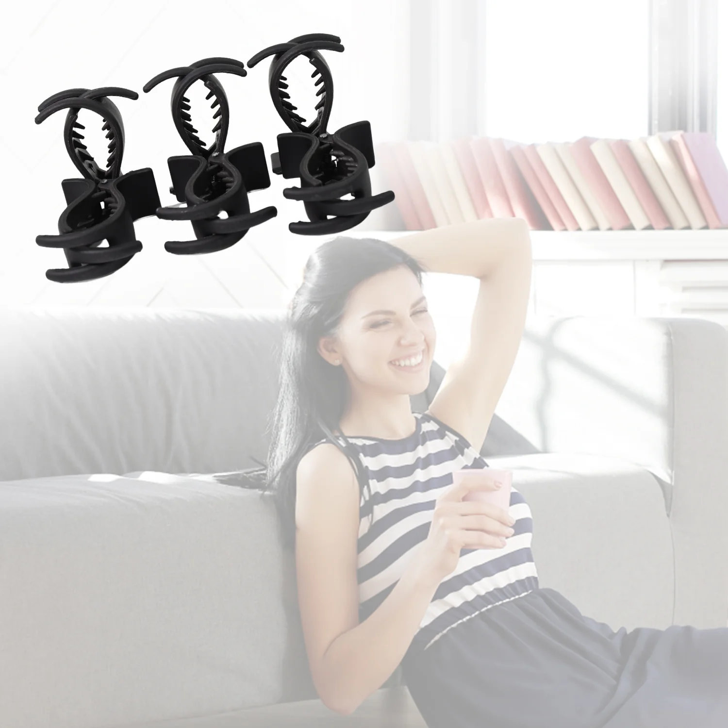 Big Hair Clips for Girls Kids Hair Accessories (6 Pcs Set / Black) - Image 5