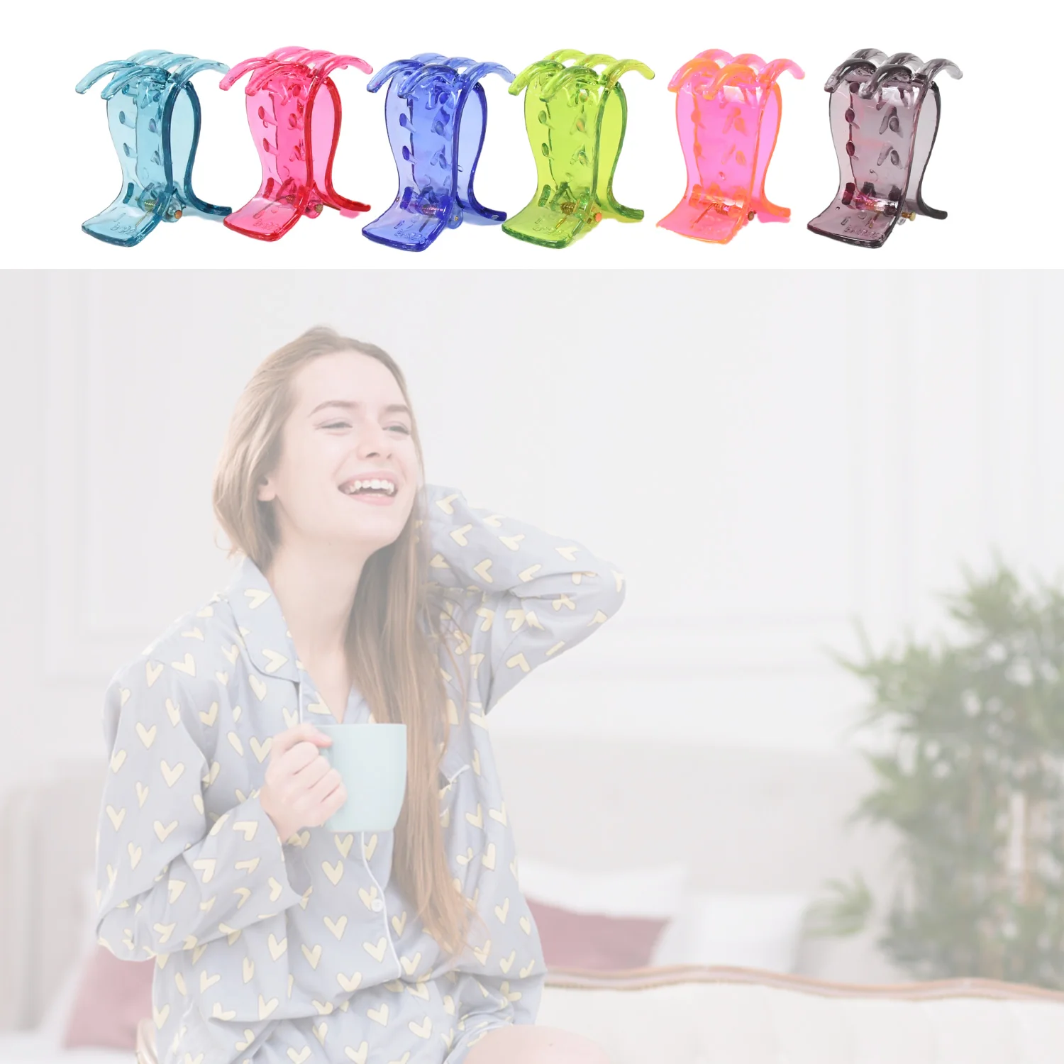 Big Hair Clips Girls Kids Hair Accessories (6 Pcs Set / Transparent) - Image 3