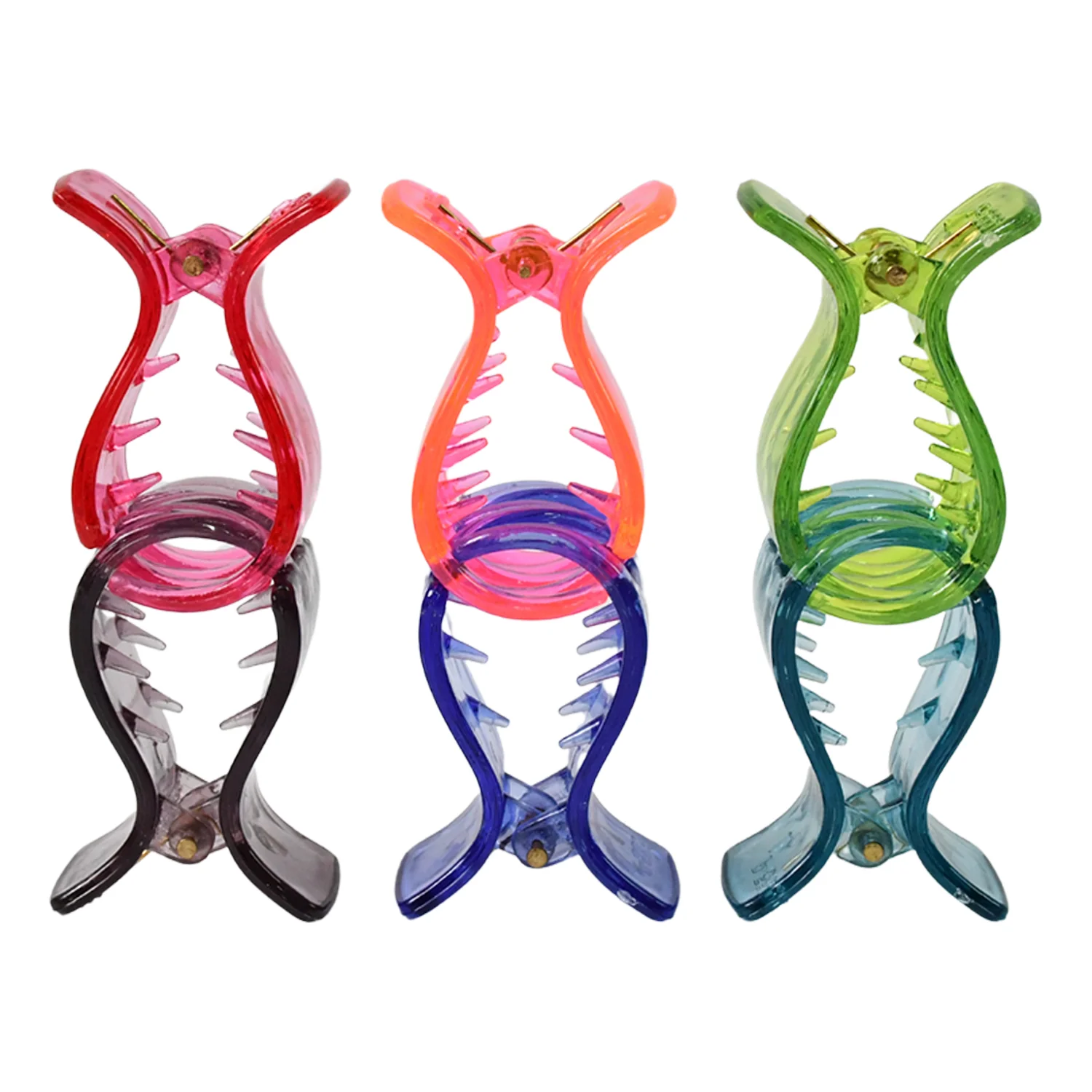 Big Hair Clips Girls Kids Hair Accessories (6 Pcs Set / Transparent) - Image 6