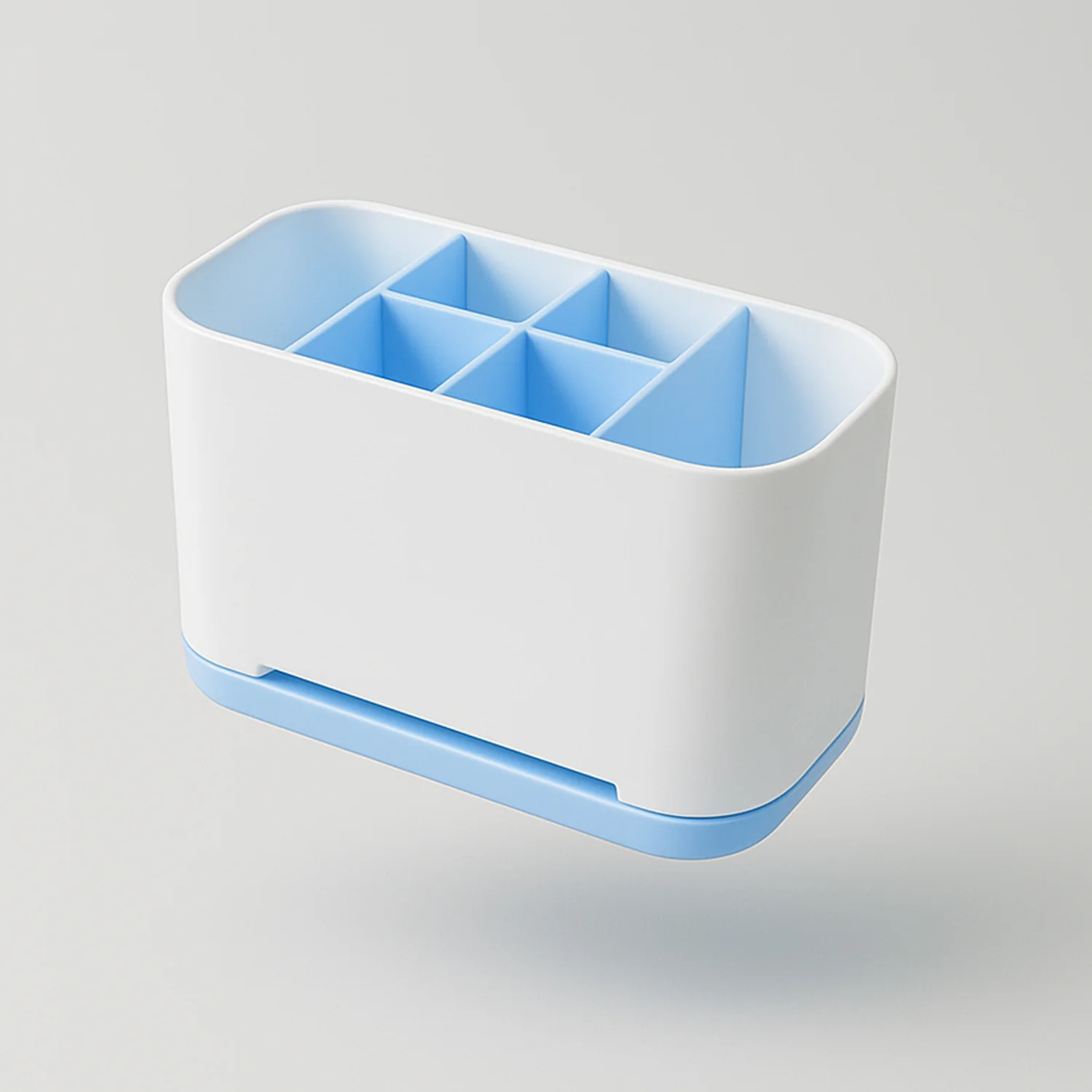 6 Compartment Multi Purpose Organizer Toothbrush Holder Stand Plastic Caddy (1 Pc) - Image 5