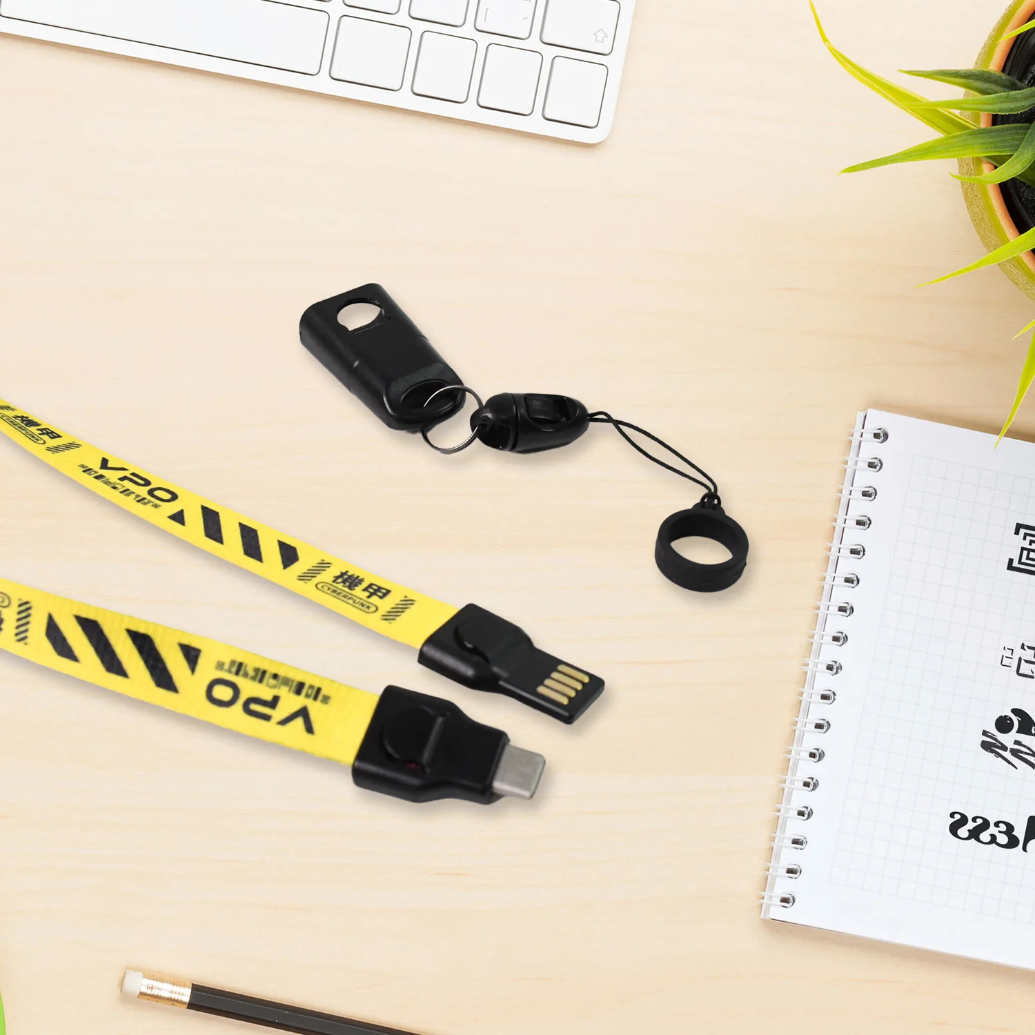 2 in 1 Lanyard Strap USB Charging Cable (1 Pc / Loose) - Image 3