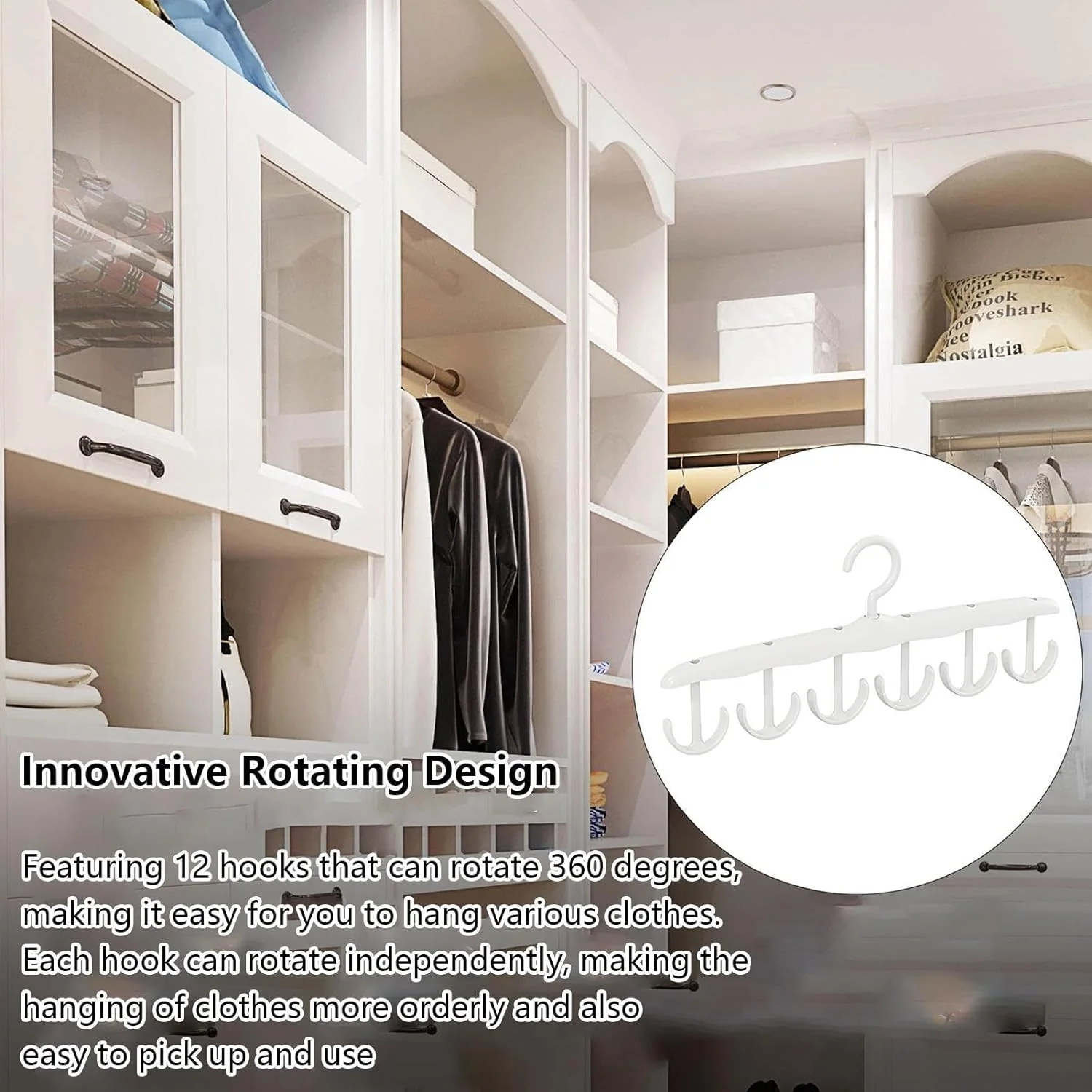 Rotatable Tank Top Hanger – Space Saving Closet Organizer Dorms & (12-Hook) - Image 6