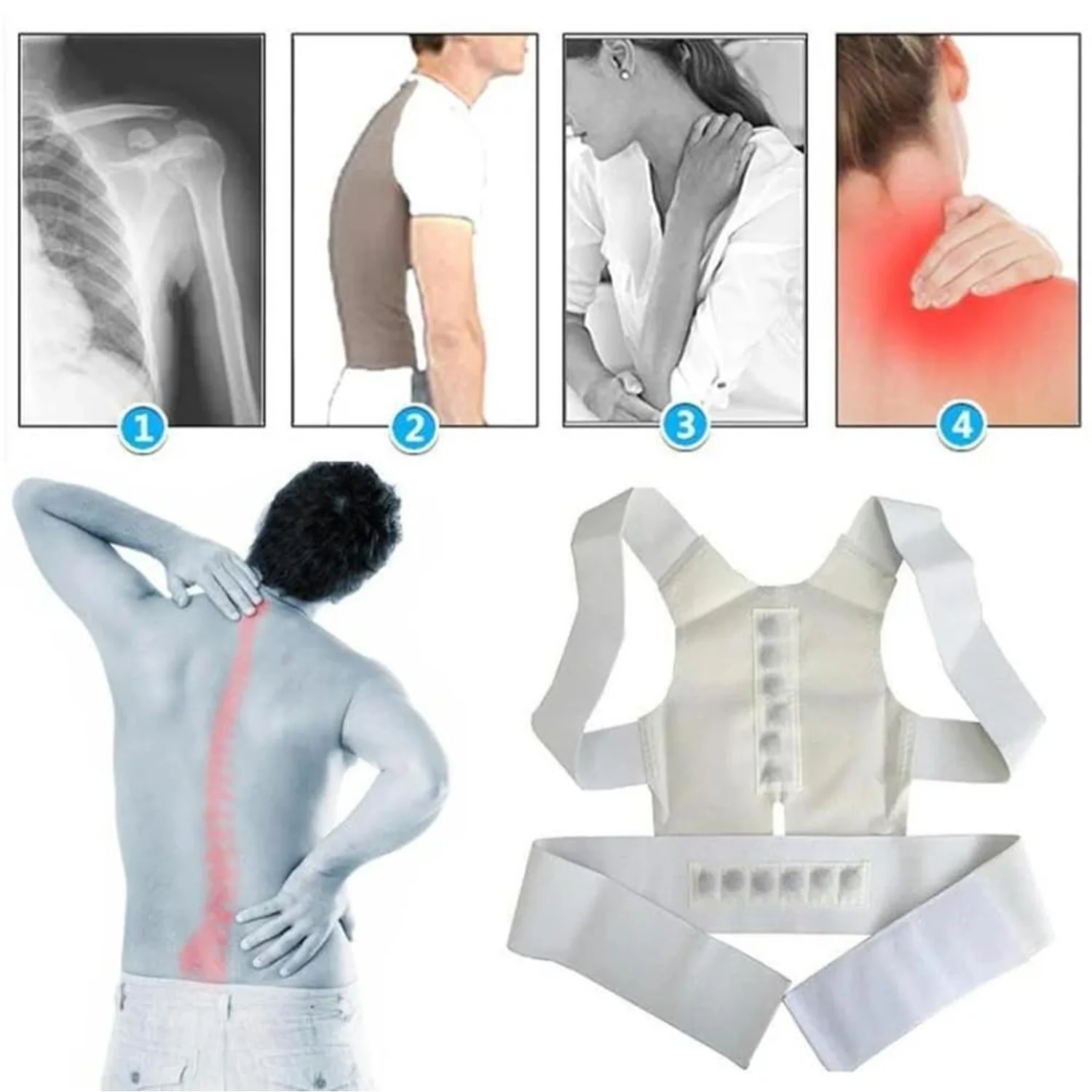 Adjustable Magnetic Power Back Support Correction Belt (1 Pc / XL) - Image 3