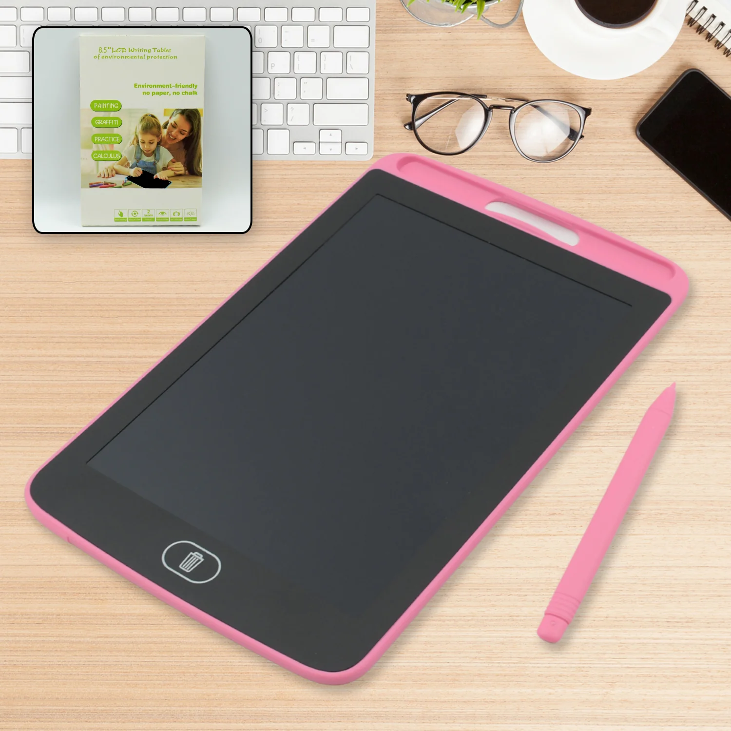 Portable LCD Writing Board Slate  Notes Digital Notepad with Pen (8.5 inch) - Image 3