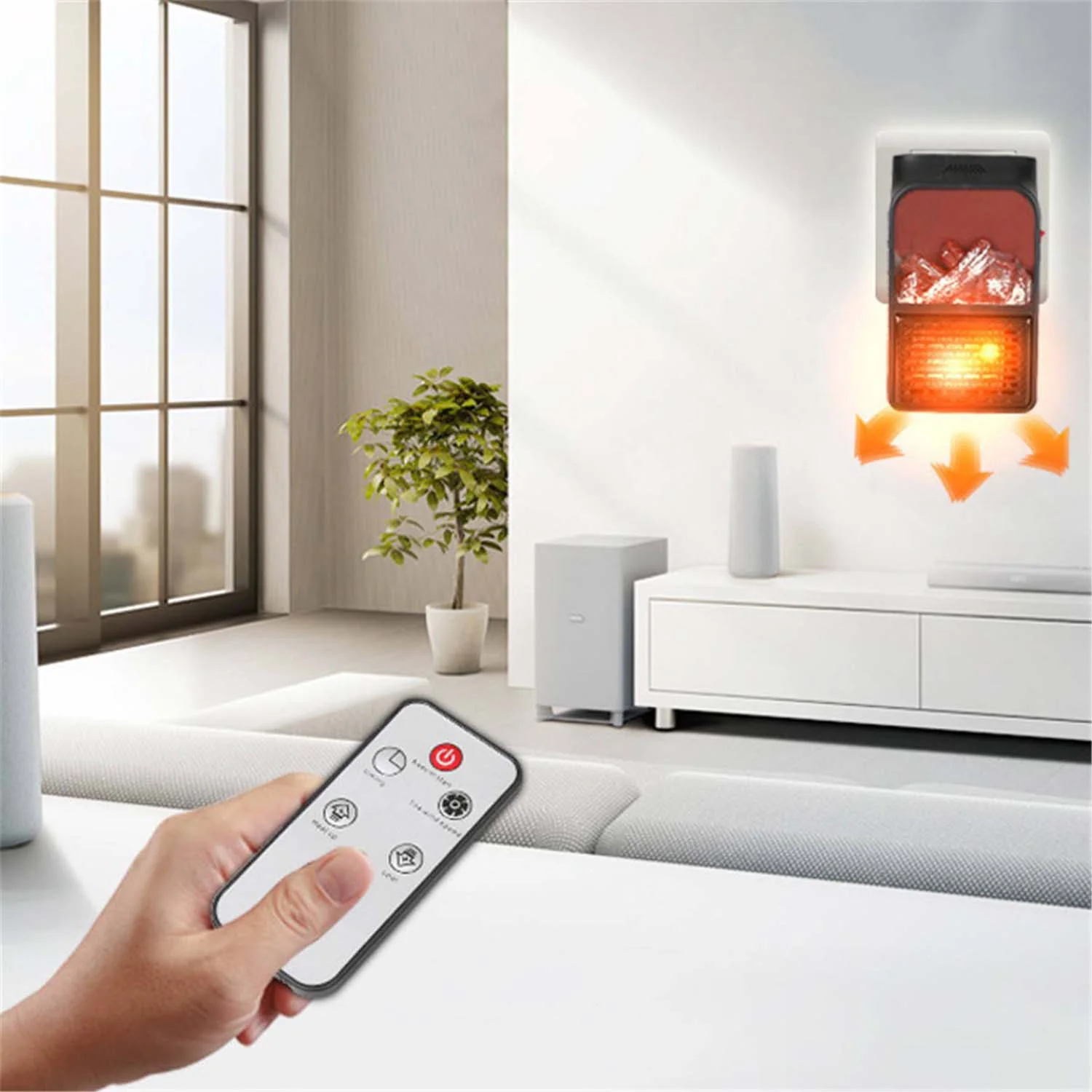 Portable Electric Fireplace lamp LED Flame Heater (1000w / 1 Pc) - Image 7