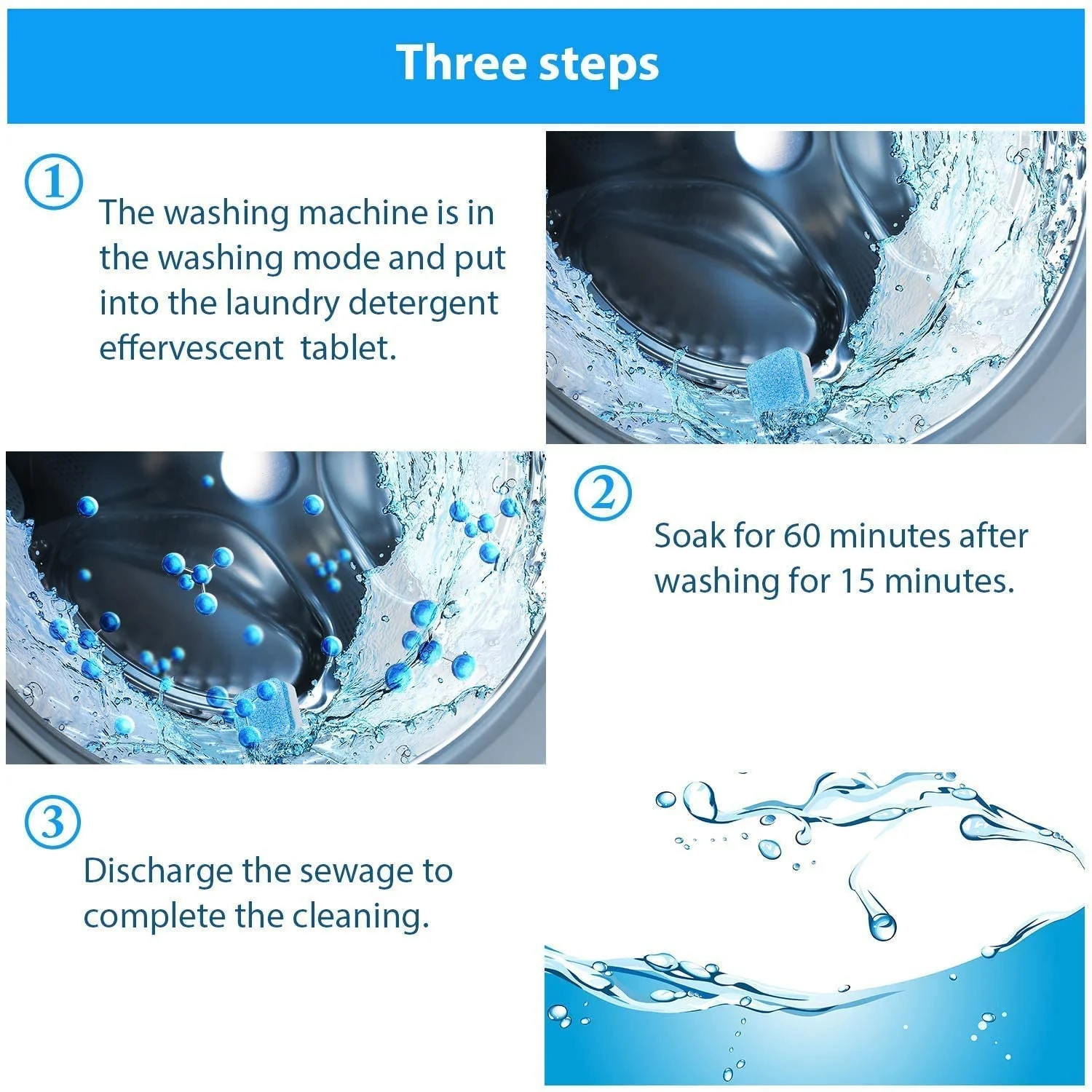 Washing Machine Stain Tank Cleaner Deep Cleaning Detergent Tablet ( 1pc ) - Image 6