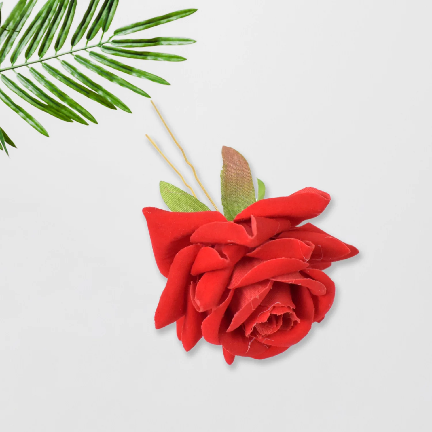 Hair Clip Red Rose Bridal Hair Pins Rose (12 Pcs Set / Red Color Only) - Image 5
