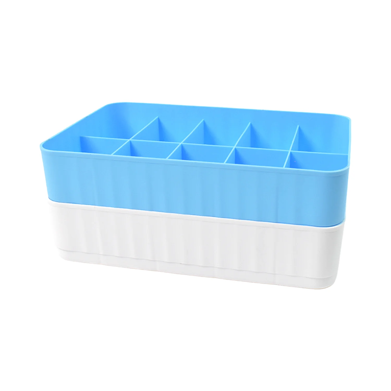 Multi-Function Desktop Drawer Storage Box 10 Grid Underwear Socks Box (2 Pc Set) - Image 5
