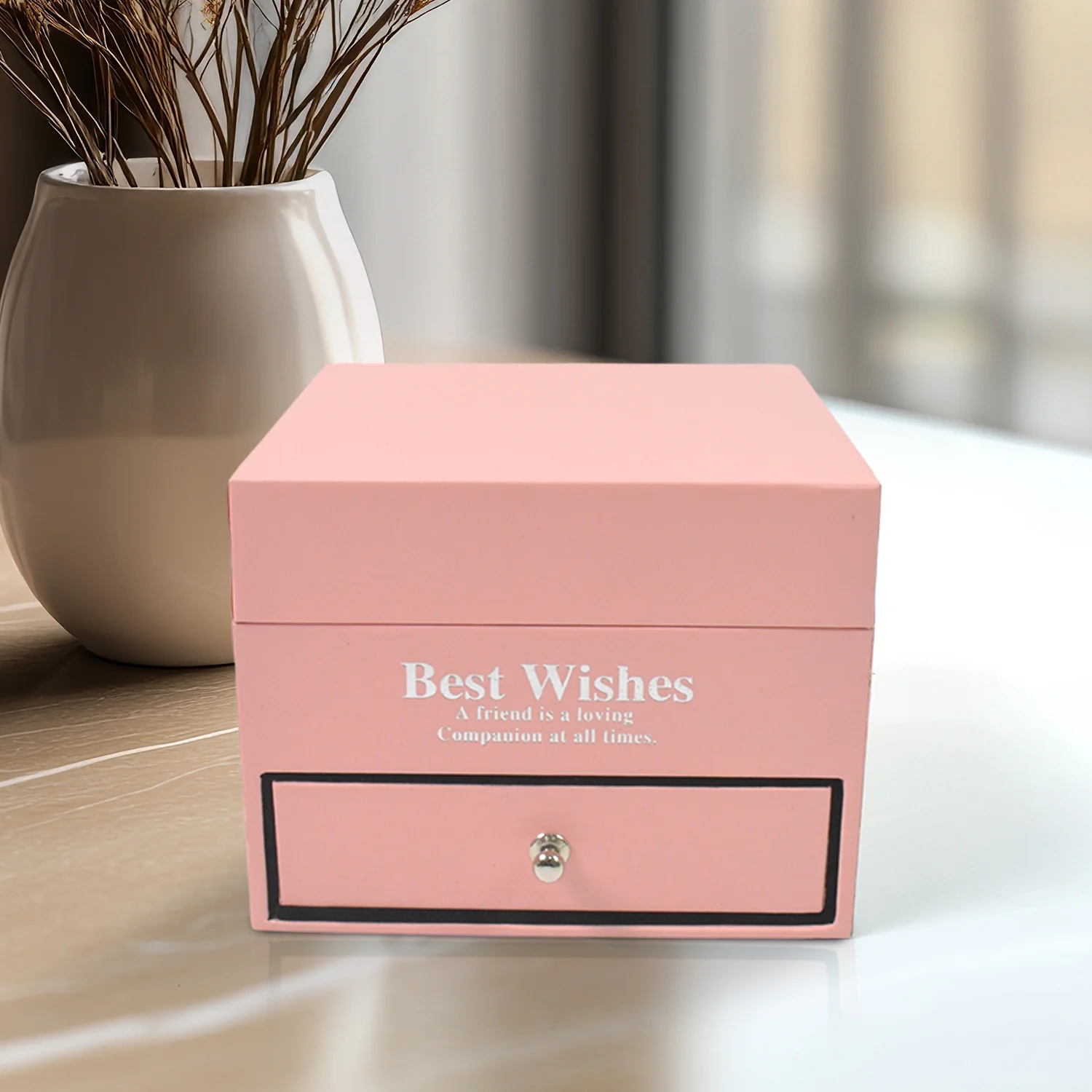 Preserved Eternal Rose Gift Box with Drawer & 9 Artificial Roses (1 Set) - Image 4