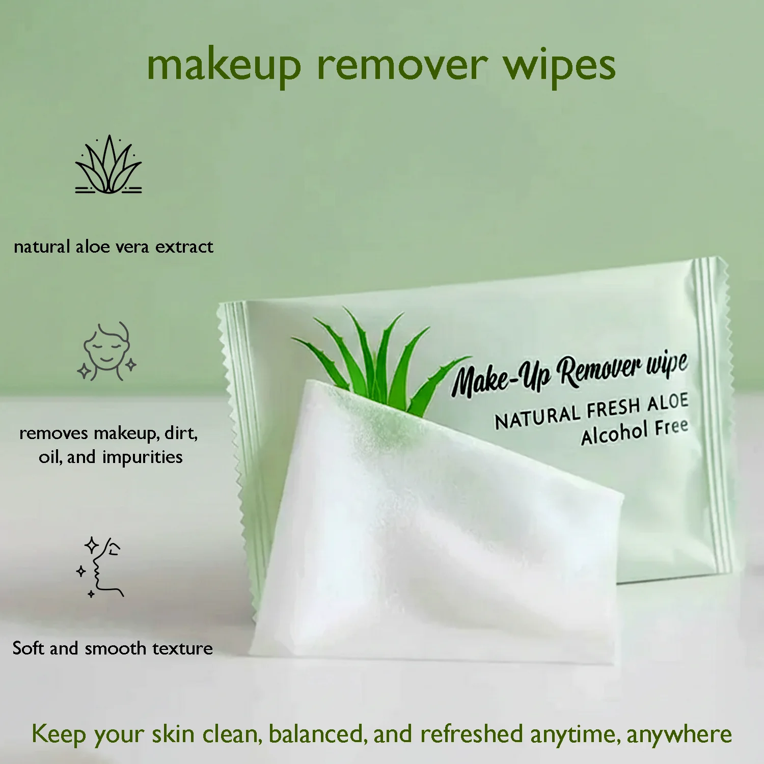Premium Natural Aloe Makeup Remover Wipes (Pack of 10 Pc) - Image 4