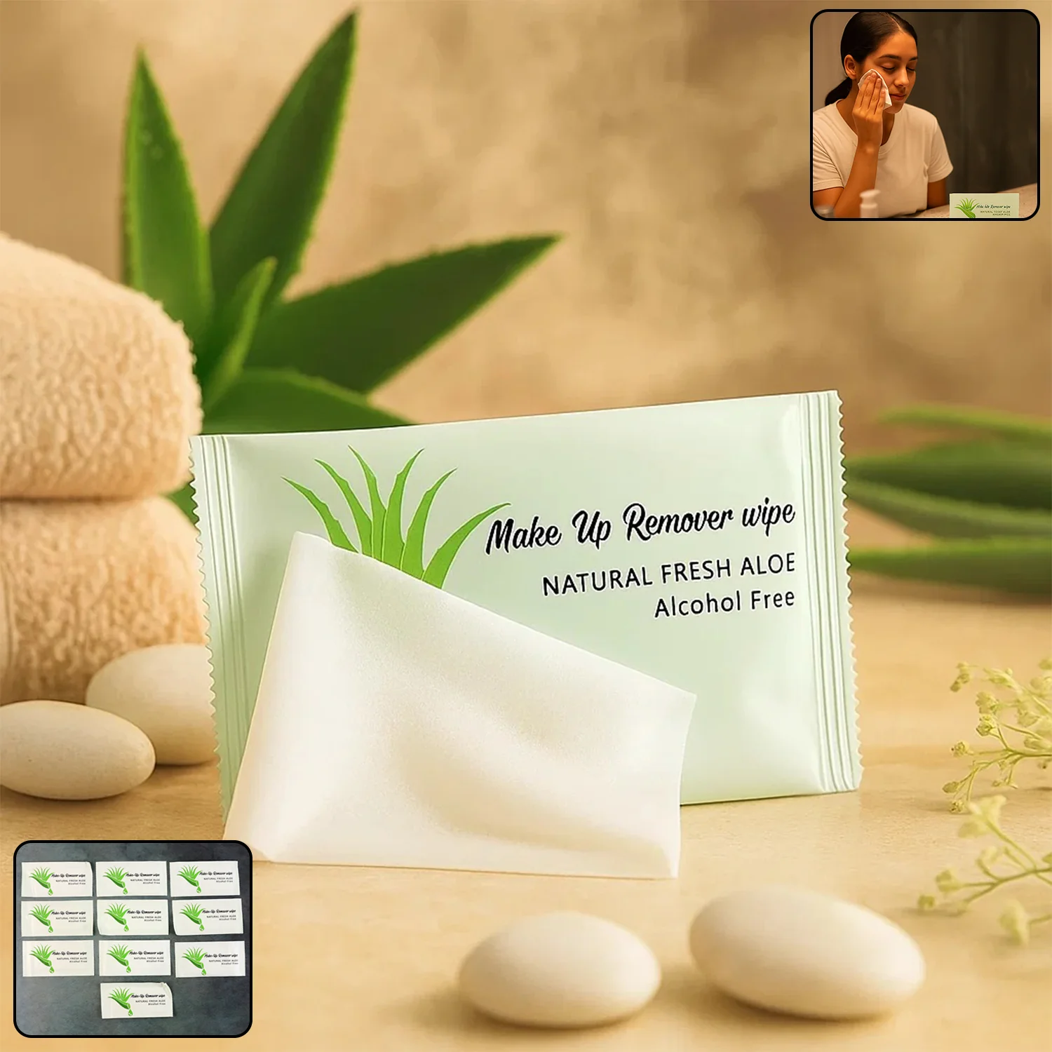 Premium Natural Aloe Makeup Remover Wipes (Pack of 10 Pc) - Image 6