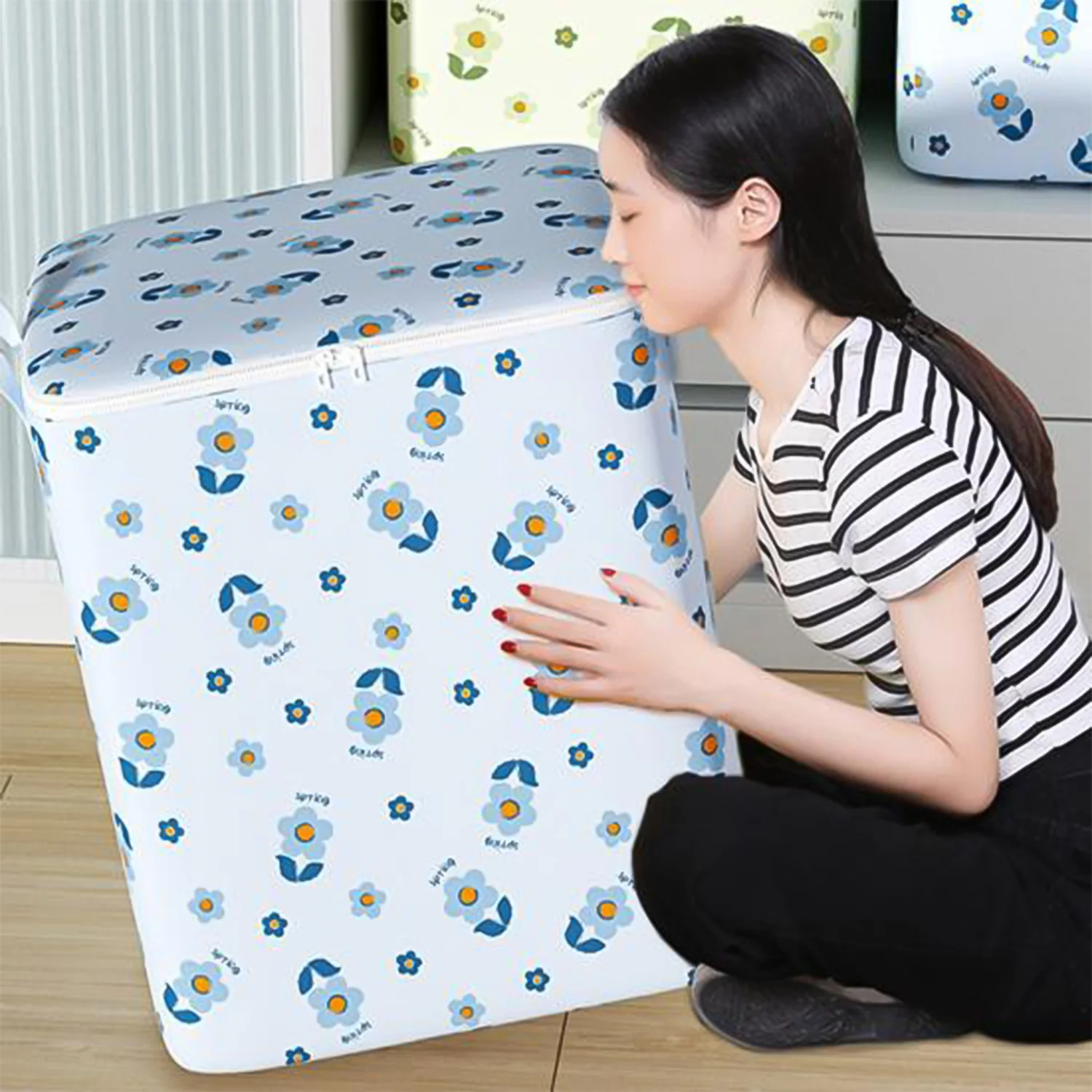 Foldable Clothes Storage Comforter Organizer Storage (100 L / Mix Color) - Image 9