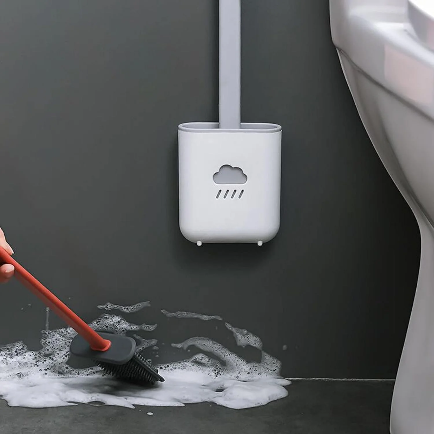 Silicone Toilet Brush with Holder (Without Box) - Image 12