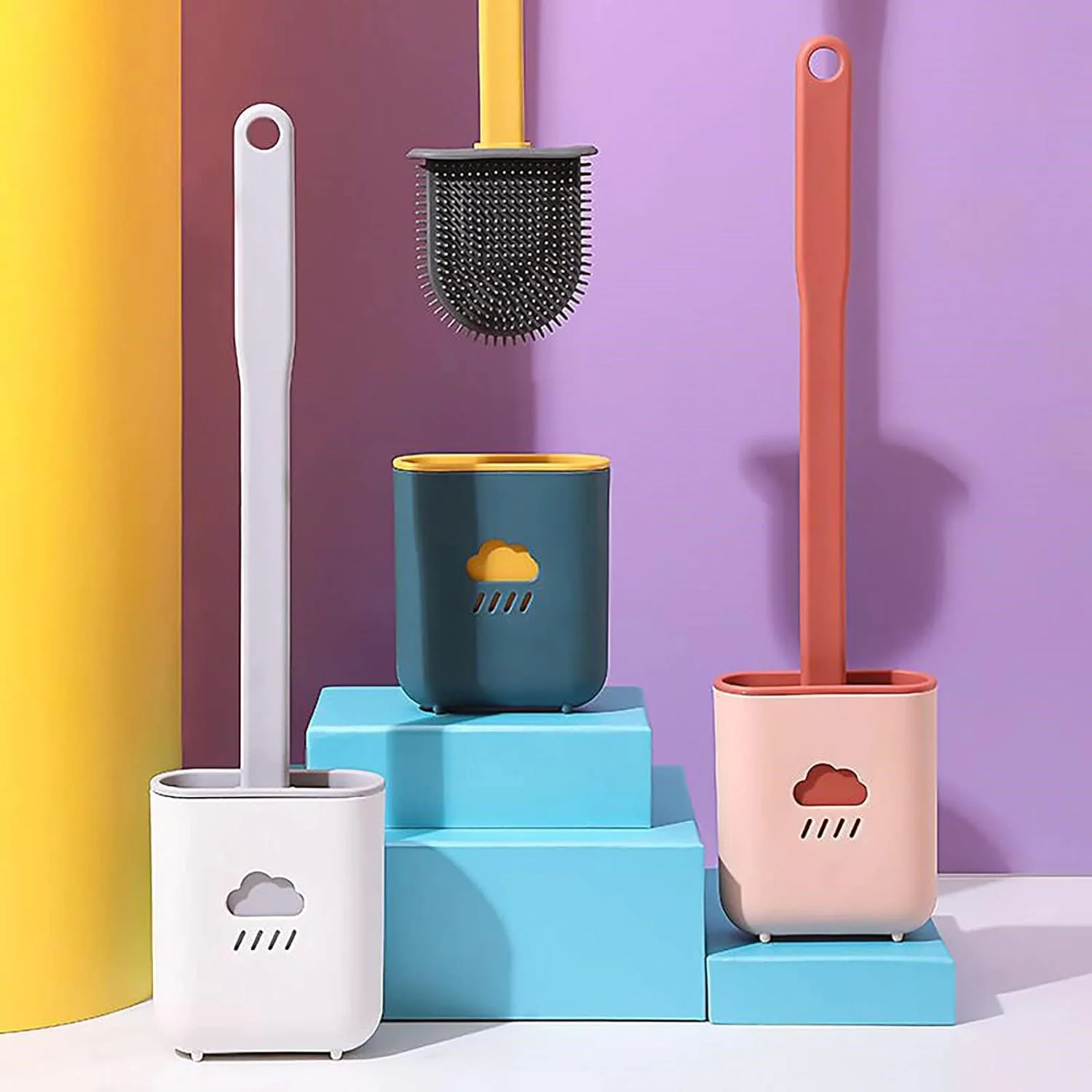 Silicone Toilet Brush with Holder (Without Box) - Image 9