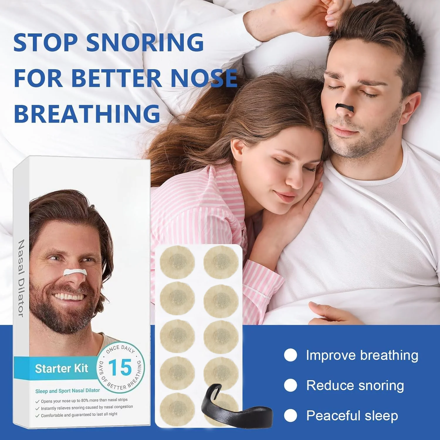 Nasal Strip Starter Kit - Boost Oxygen Intake, Reduce Snoring (1 Set) - Image 4