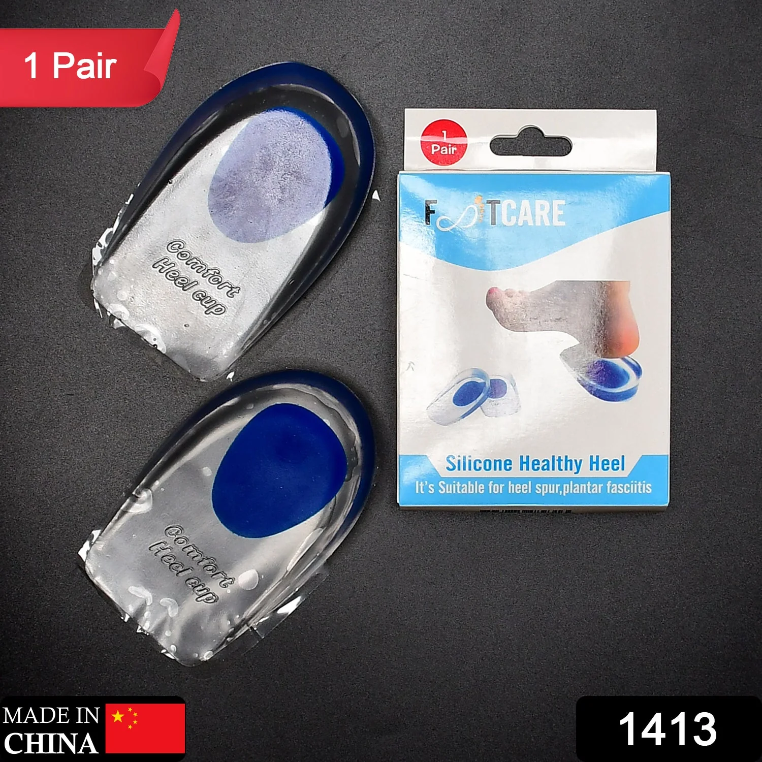 Gel Heel cups Silicon Heel Pad for Heel Ankle Pain - Image 2
