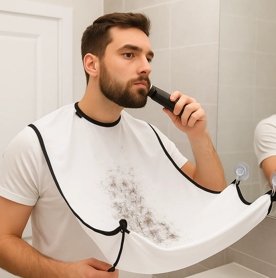 Beard Apron Hair Clippings Catcher Grooming Bib - Image 2