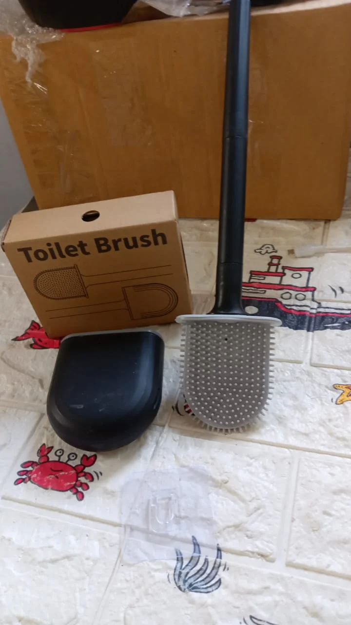 Silicone Toilet Brush with Holder Stand for Bathroom Cleaning - Image 10