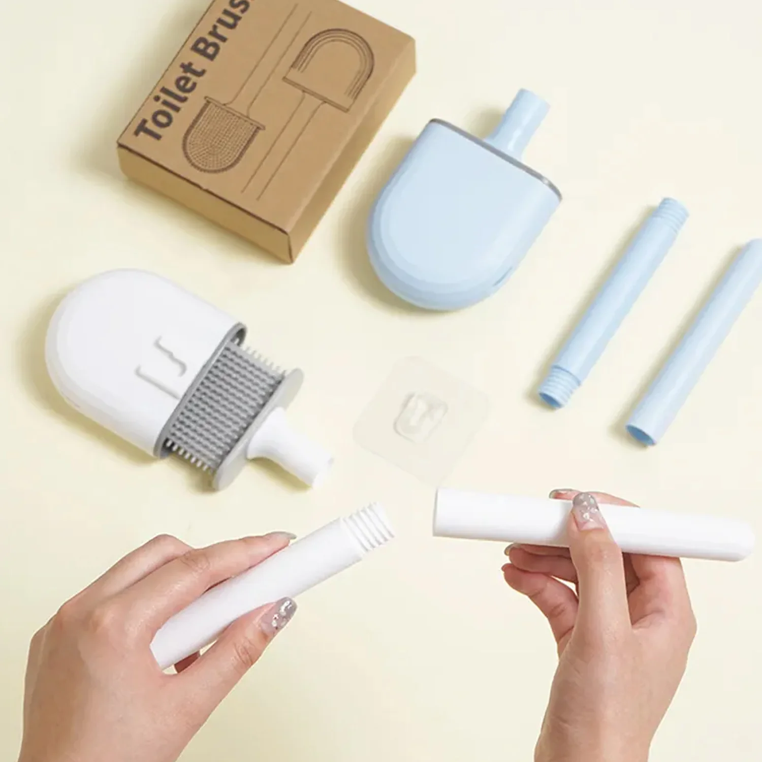 Silicone Toilet Brush with Holder Stand for Bathroom Cleaning - Image 9