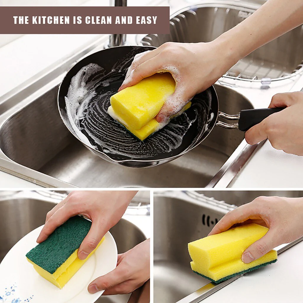 Scrub Sponge 2 in 1 Pad for Kitchen, Sink, Bathroom Cleaning Scrubber - Image 7