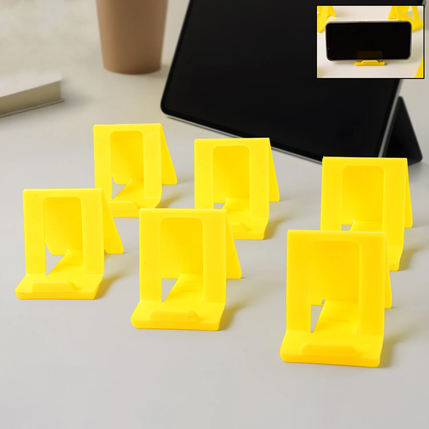 Adjustable Foldable Plastic Mobile Phone Stand (6 Pc / Mix Color) - Image 3