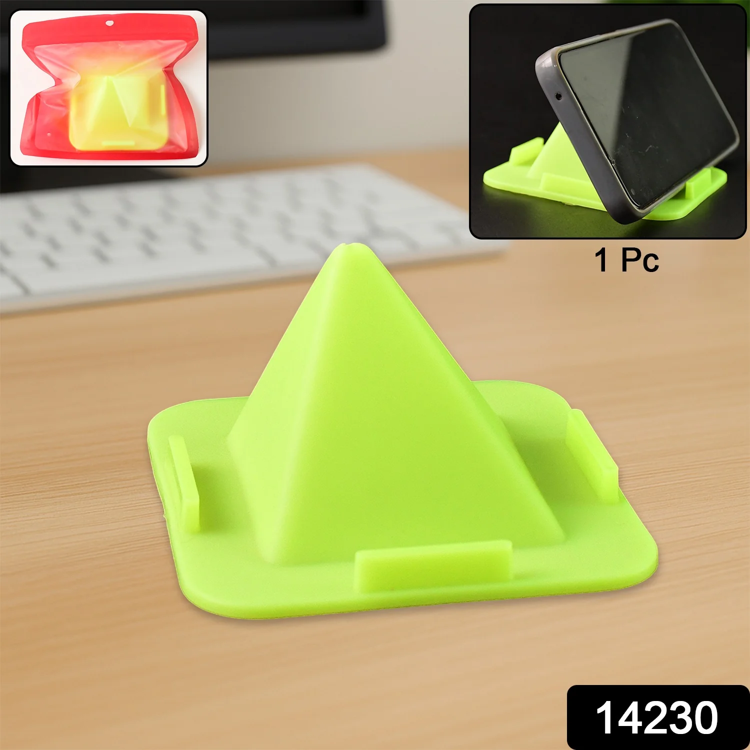 Universal Four-Sided Pyramid Mobile Holder Stand for Desk & Table (1 Pc) - Image 2