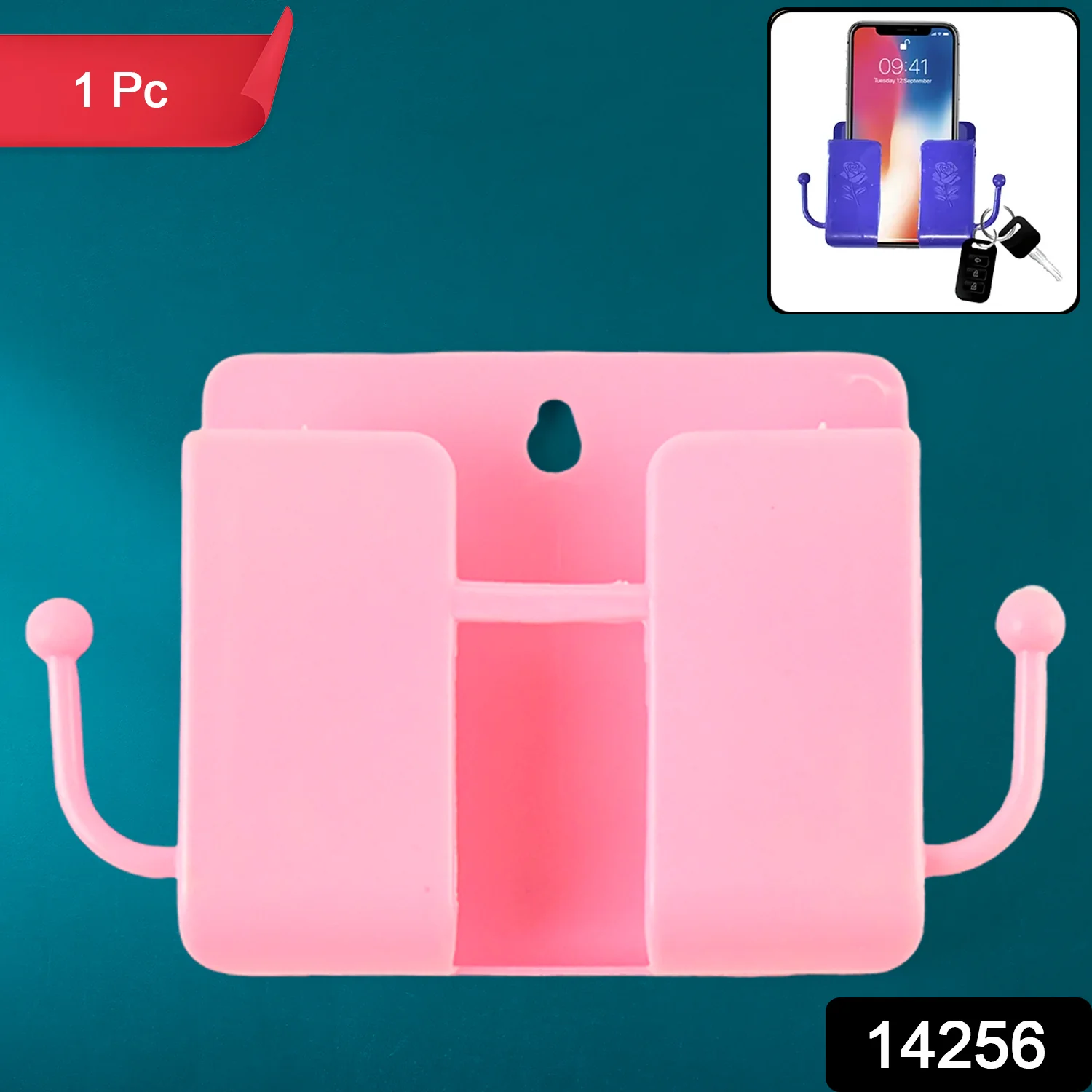1 Pc Blue Wall mount Mobile Stand With Hook - Image 2