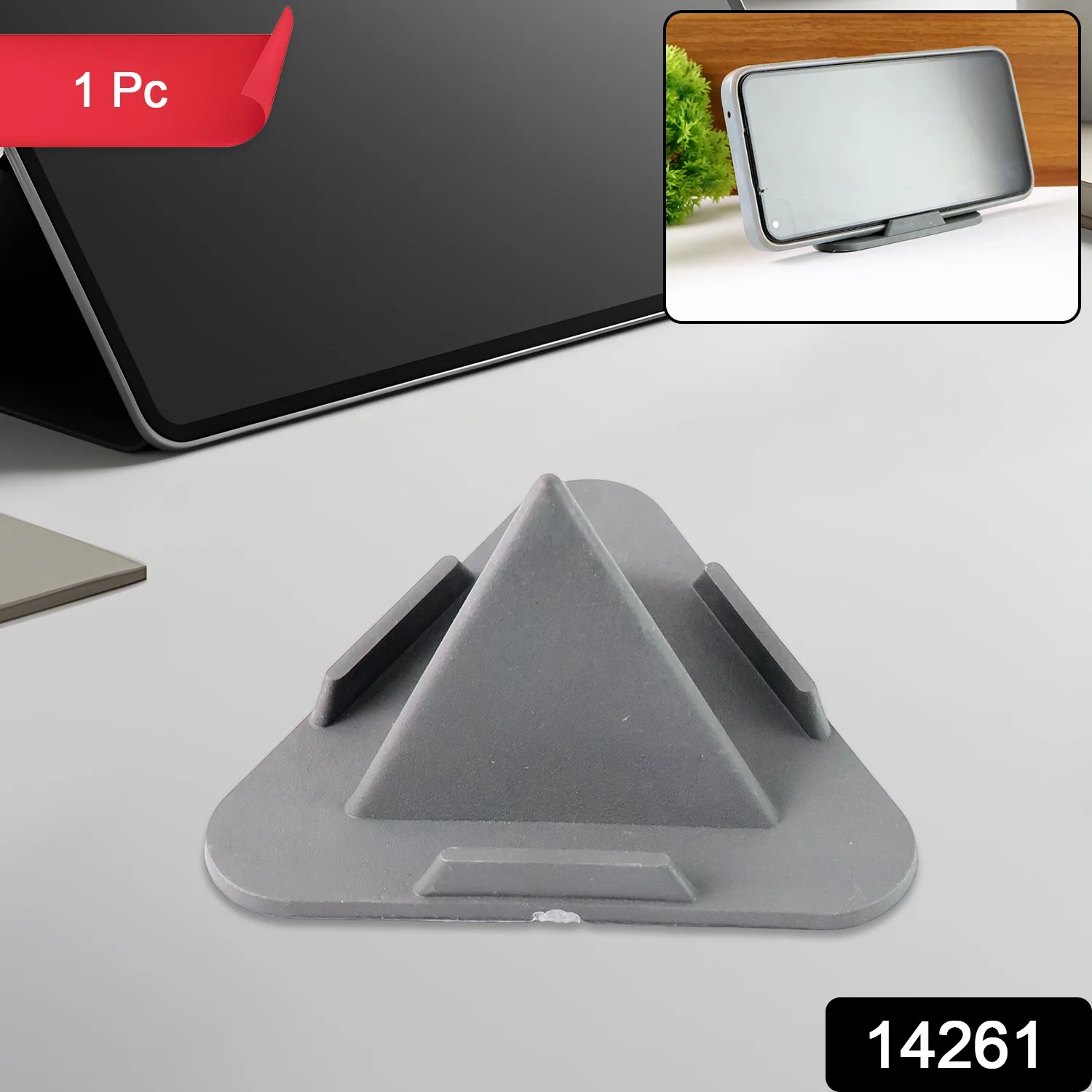Pyramid Grey Mobile Stand with 3 Different Inclined Angles - Image 2