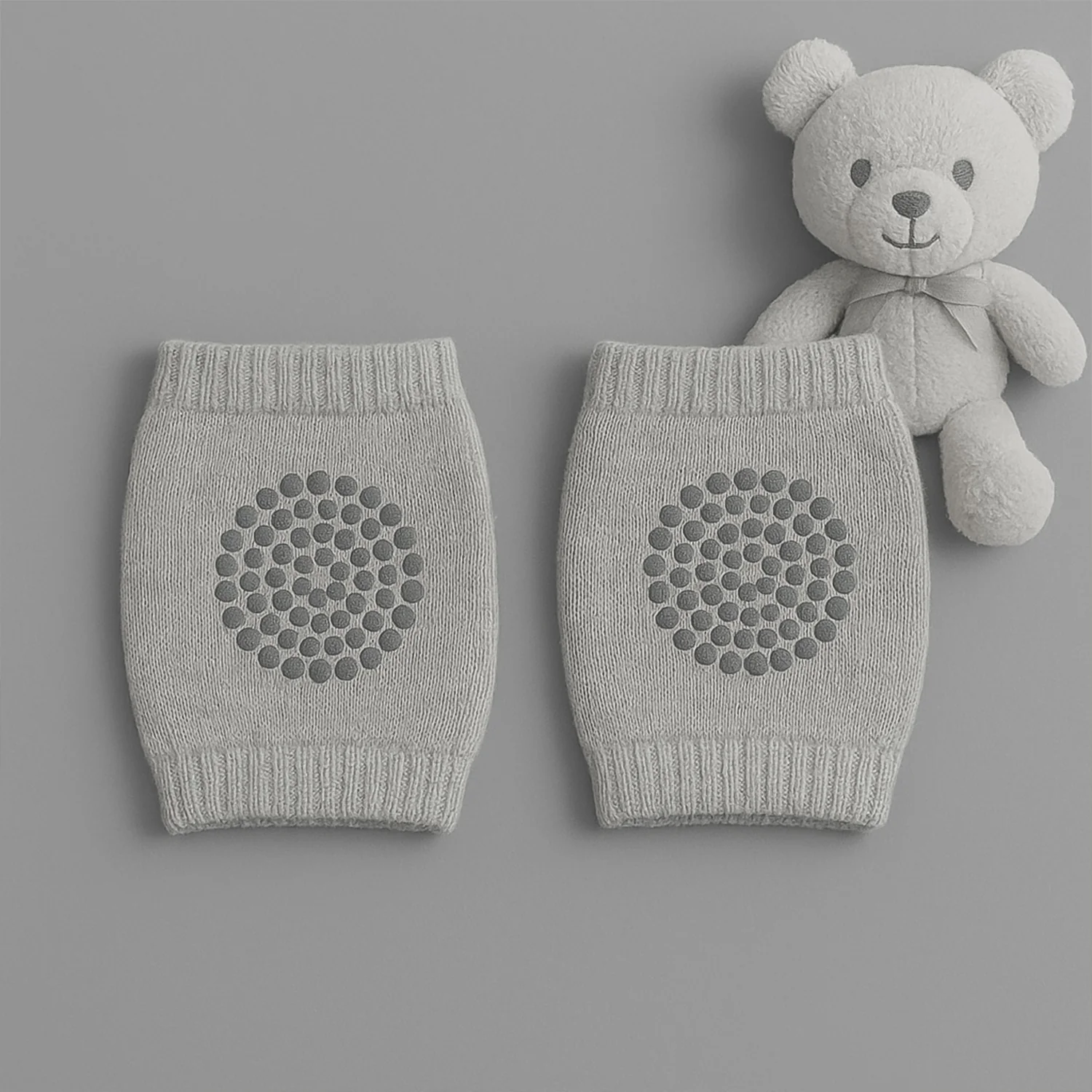 Grey Toddler Wool Knit Leg Warmer (Knee Guard) - Image 4