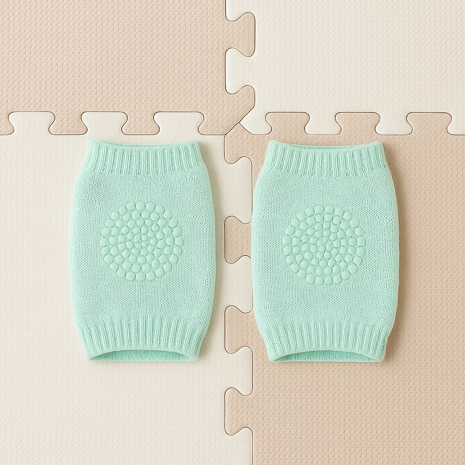 Mint Green Toddler Wool Knit Leg Warmer (Knee Guard) - Image 3