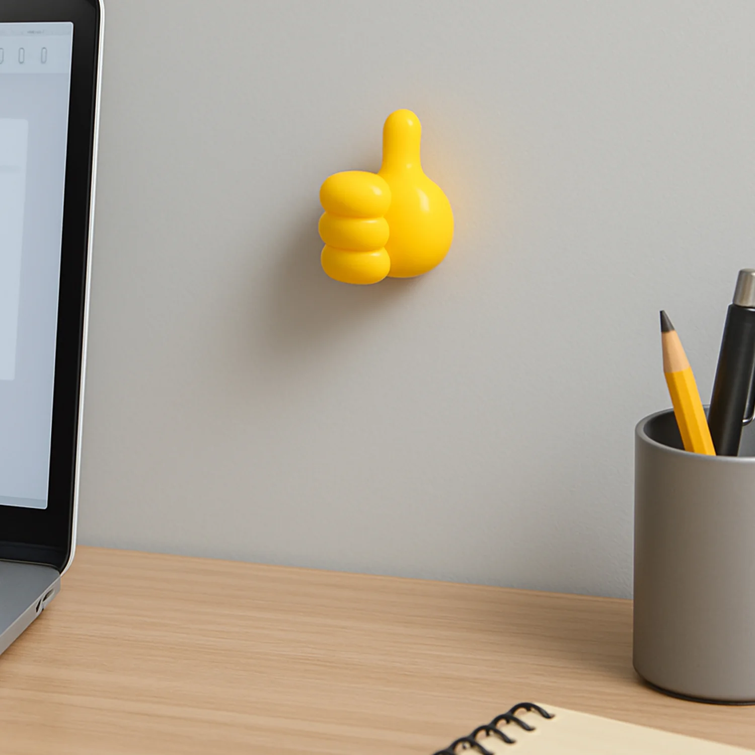 Yellow Multifunctional Multi functional Hand Shape Wall Clip Hanger Keys Cable Holder - Image 4