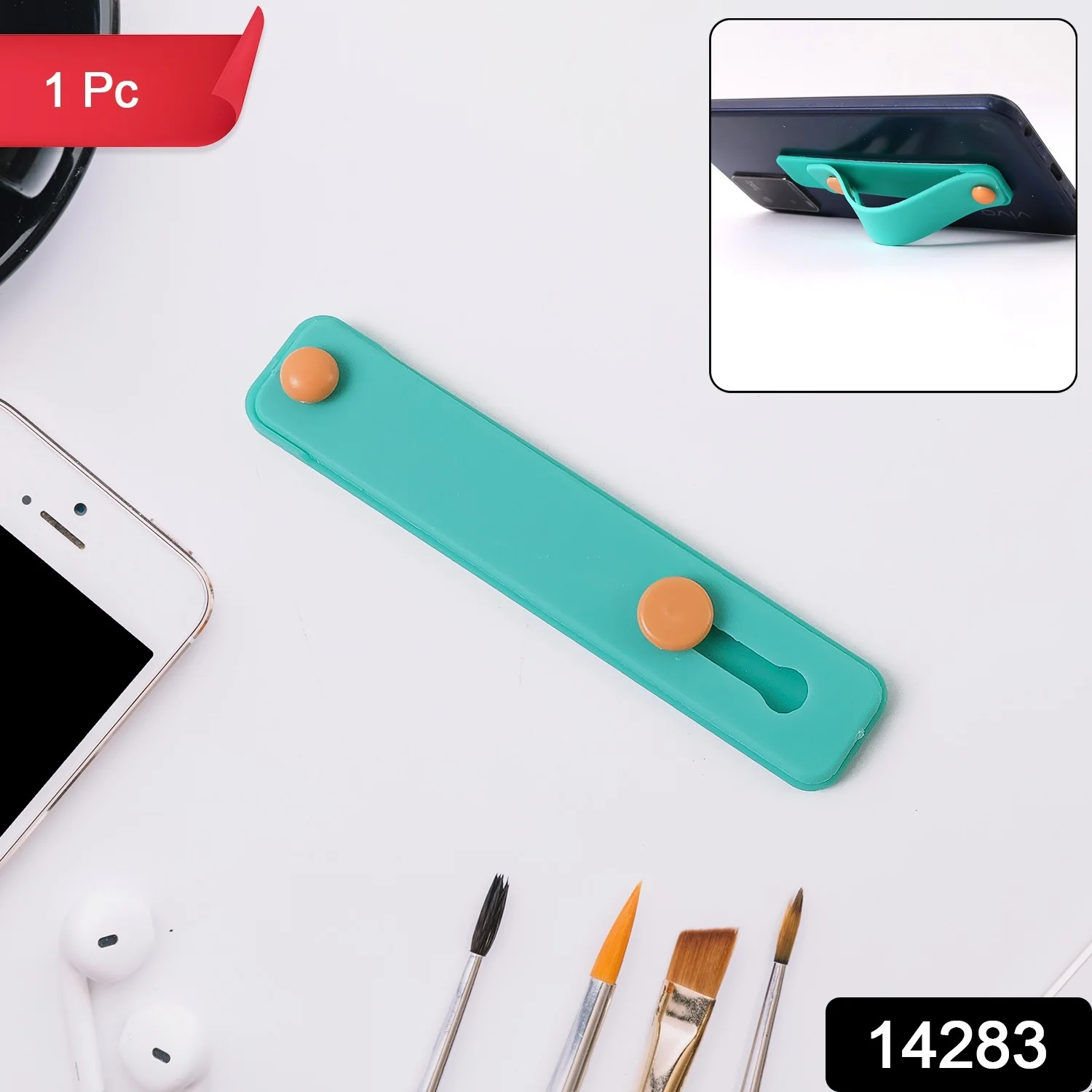 Teal Green Phone Loop Finger Holder, Phone Grip Straps Silicone Phone Finger (1 Pc) - Image 2
