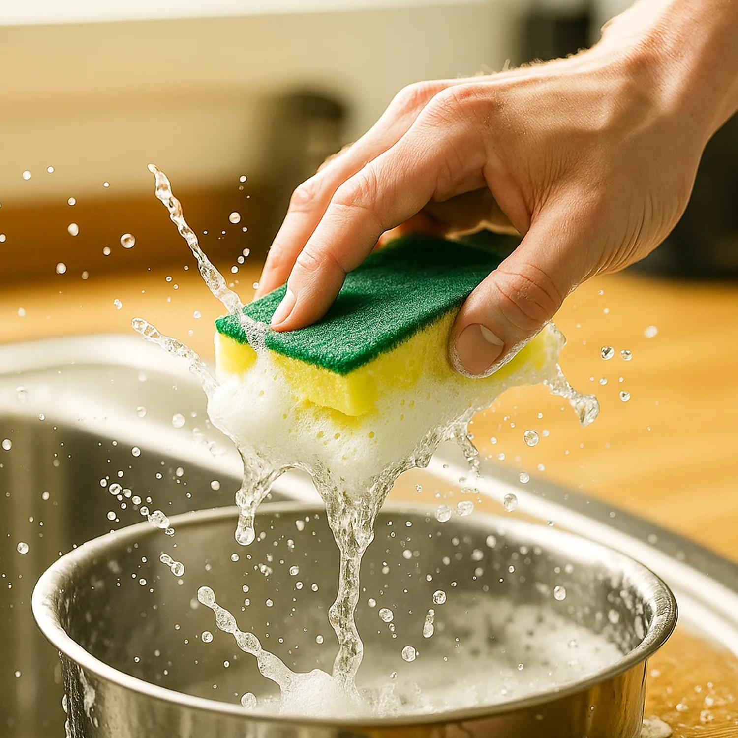 Scrub Sponge 2 in 1 PAD for Kitchen, Sink, Bathroom Cleaning Scrubber (3 Pc) - Image 3
